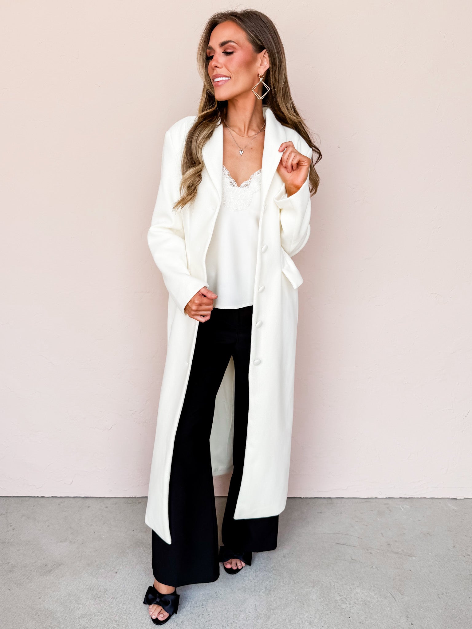 Agatha Button Front Long Coat