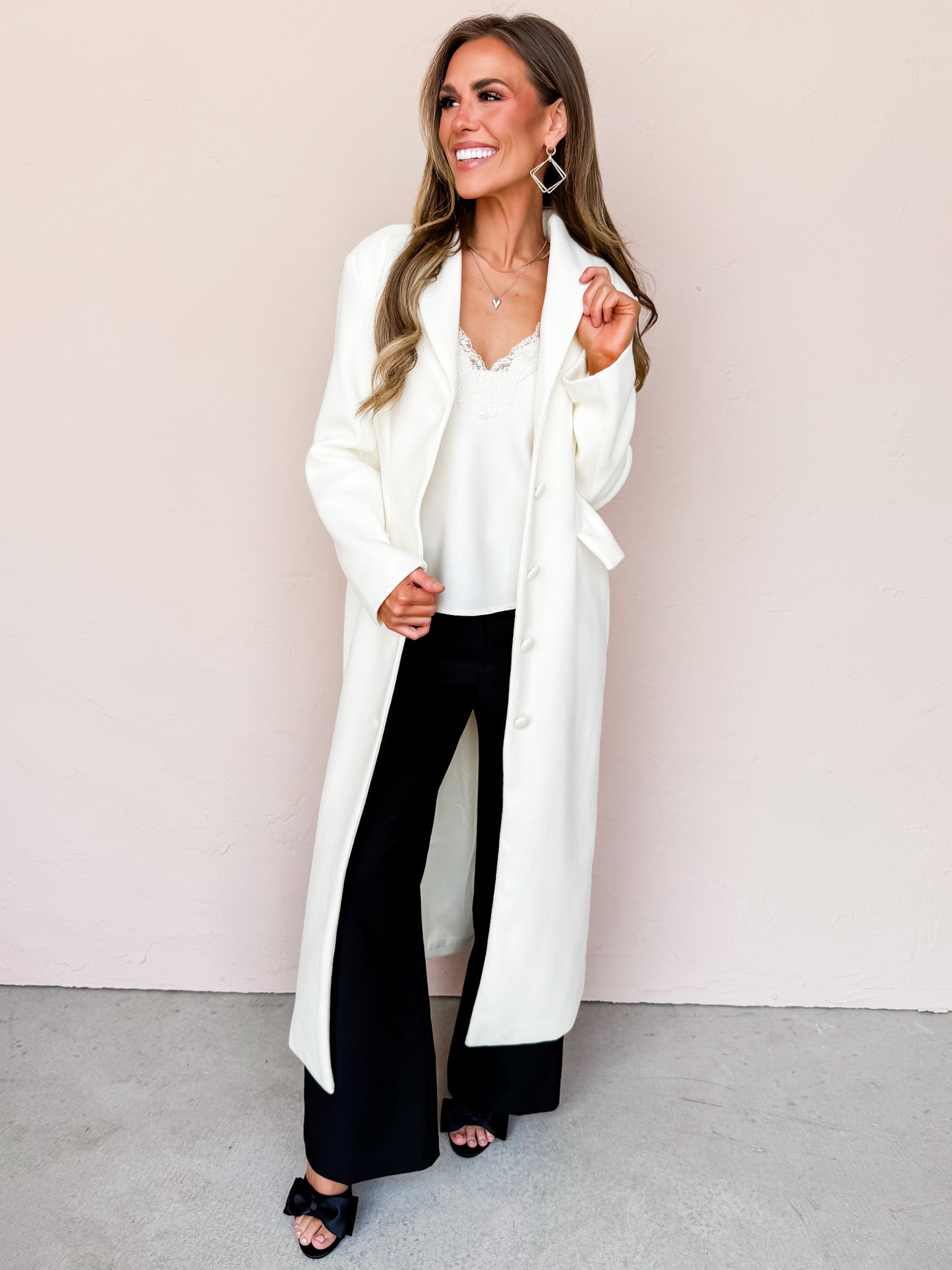 Agatha Button Front Long Coat