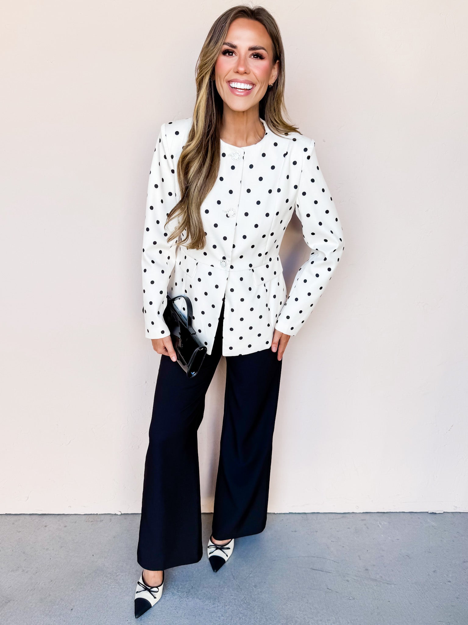 Dottie Polka Dot Button Front Jacket