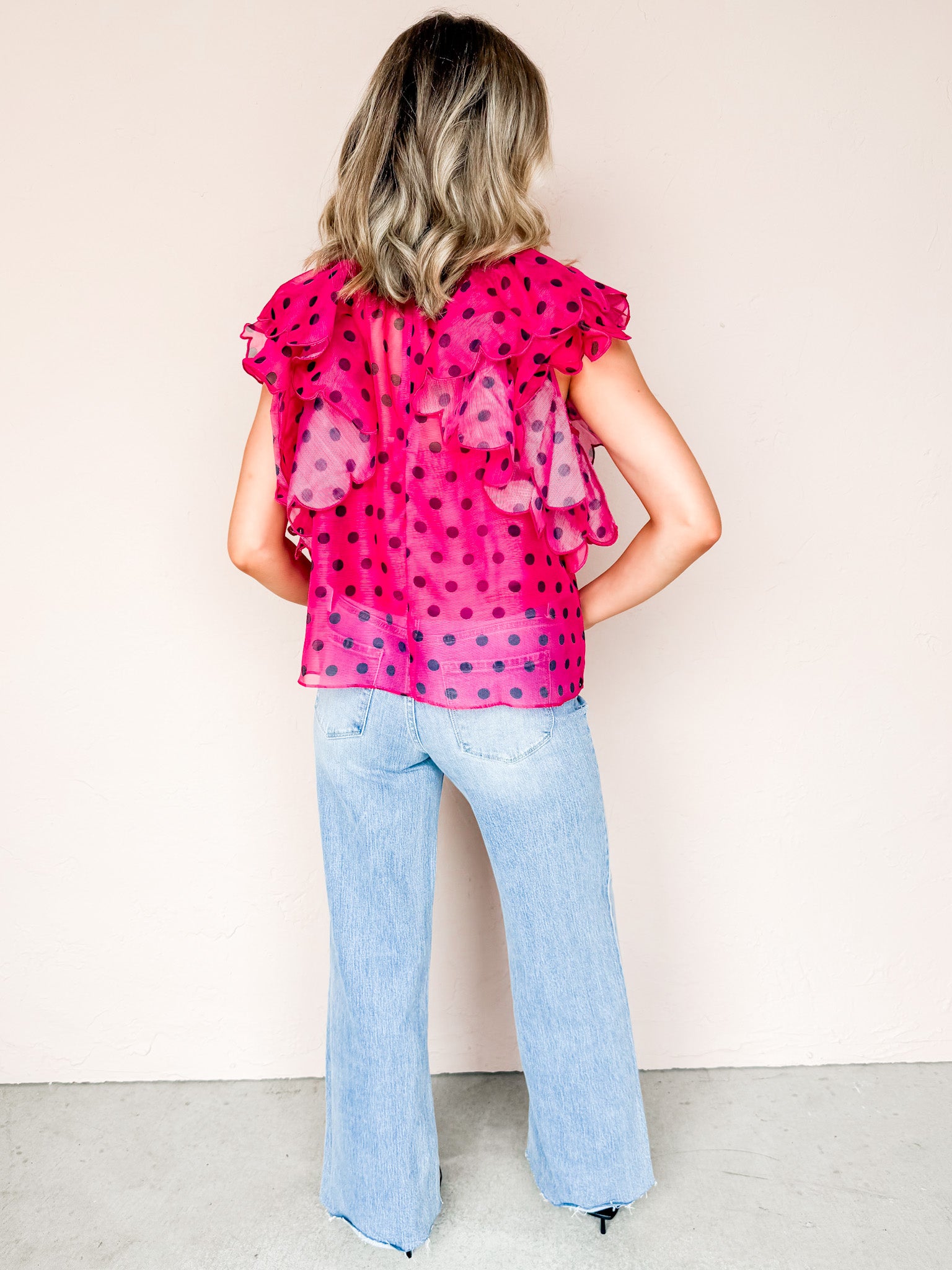 Mila Polka Dot Ruffle Top