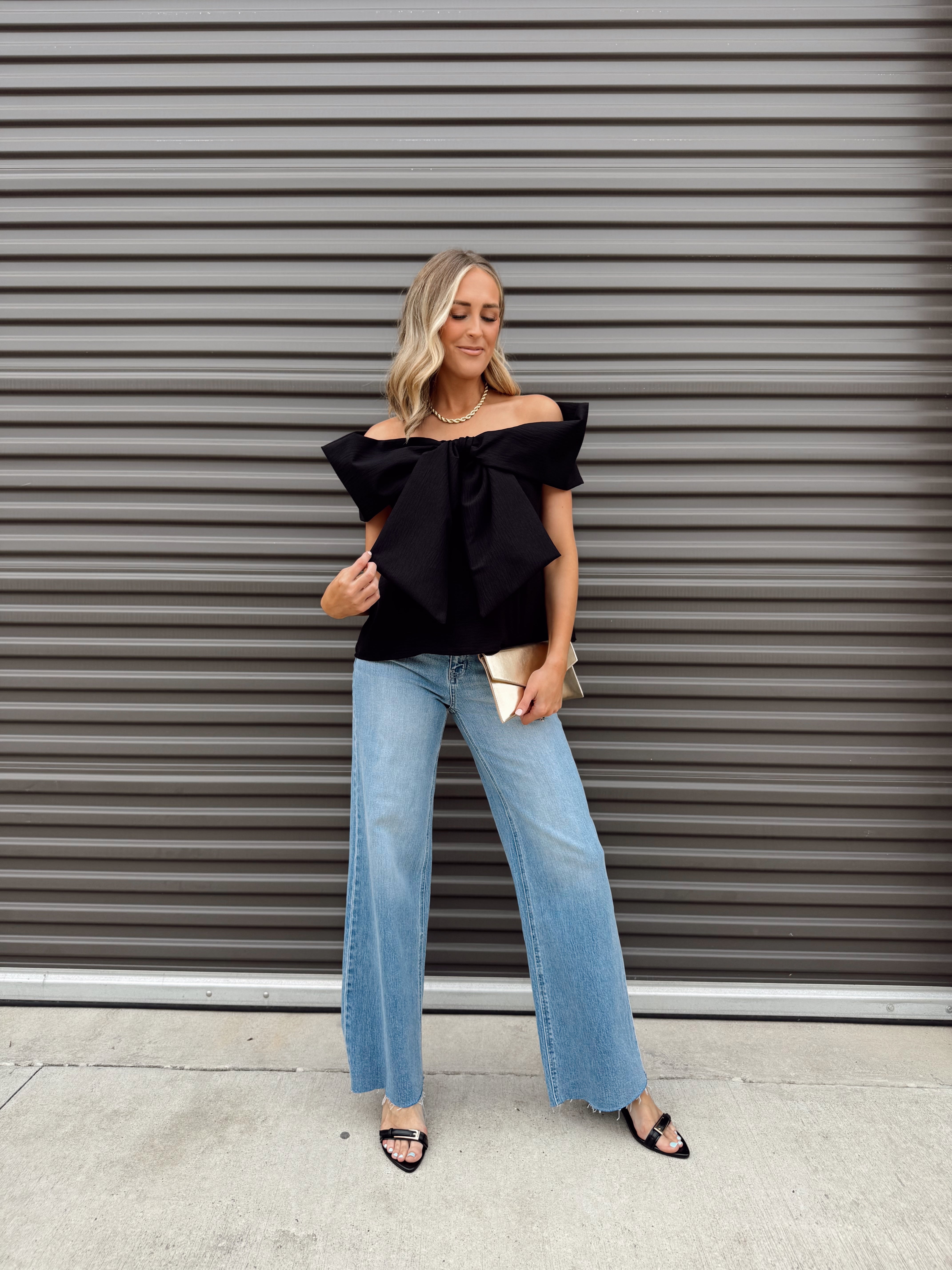 The Mikaela Bow Top-Black - Made in USA