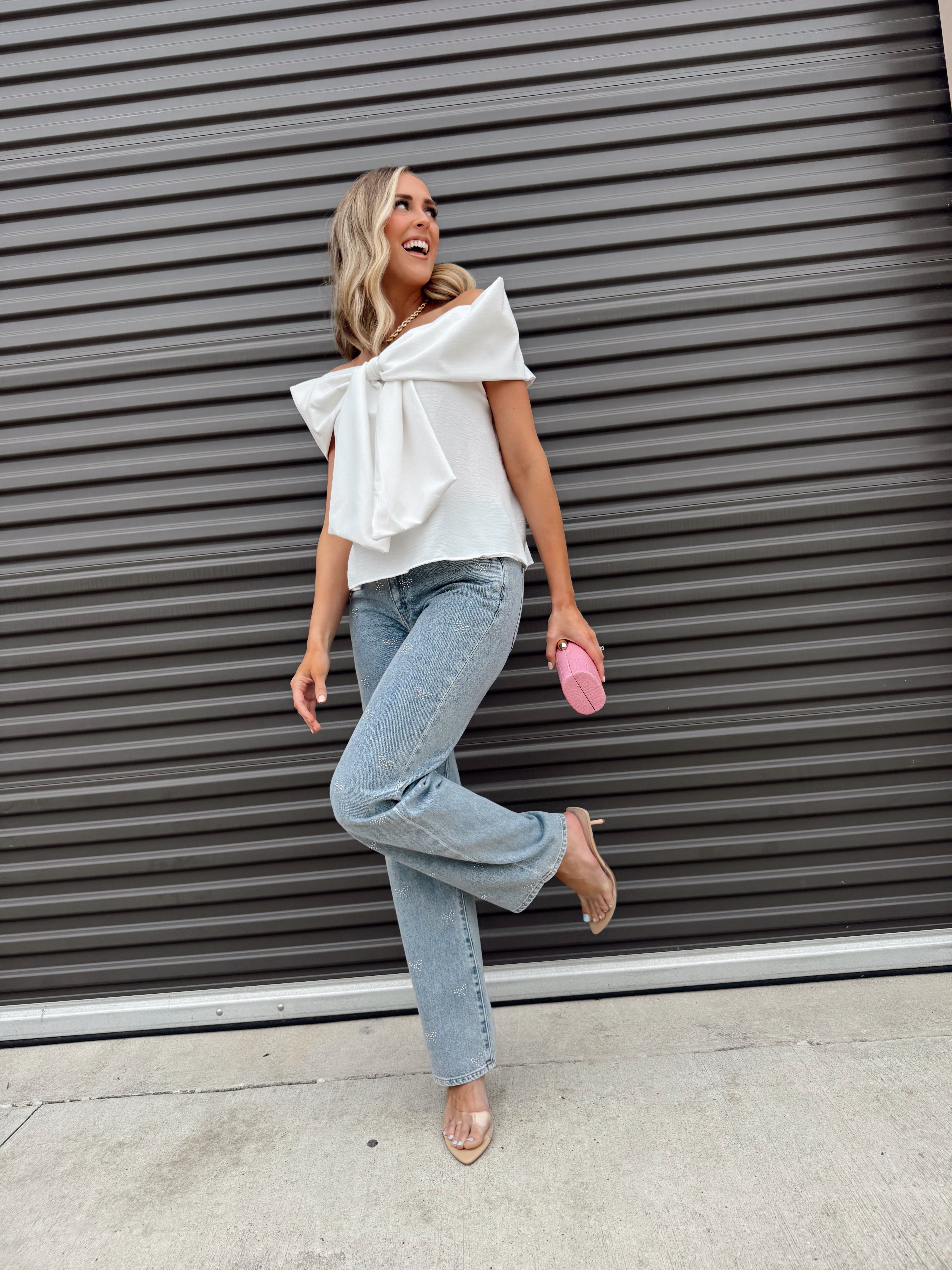 The Mikaela Bow Top-White - Made in USA