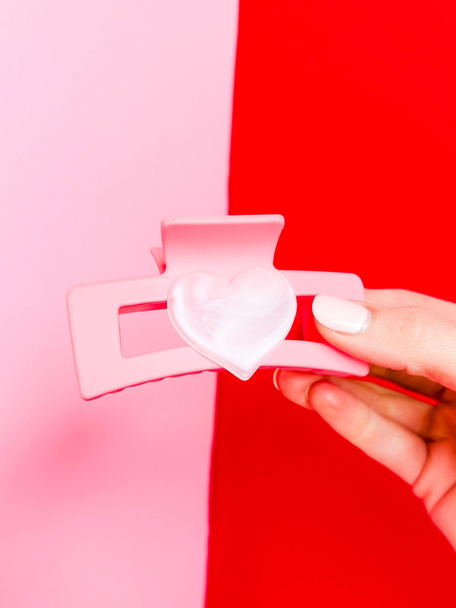 Daily Heartbeat Hair Claw Clip-Pink