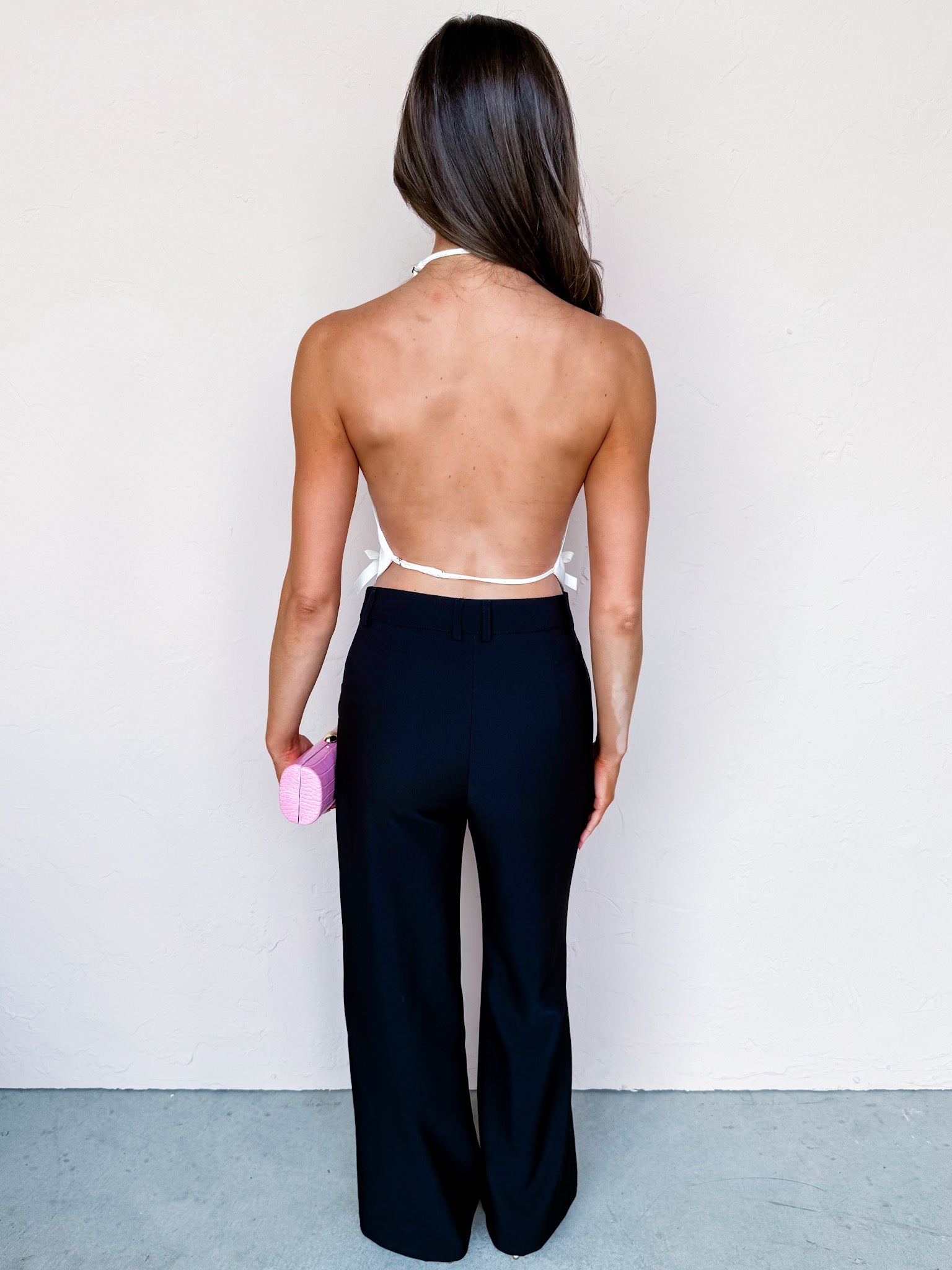 Jayden Halter Neck Bow Top