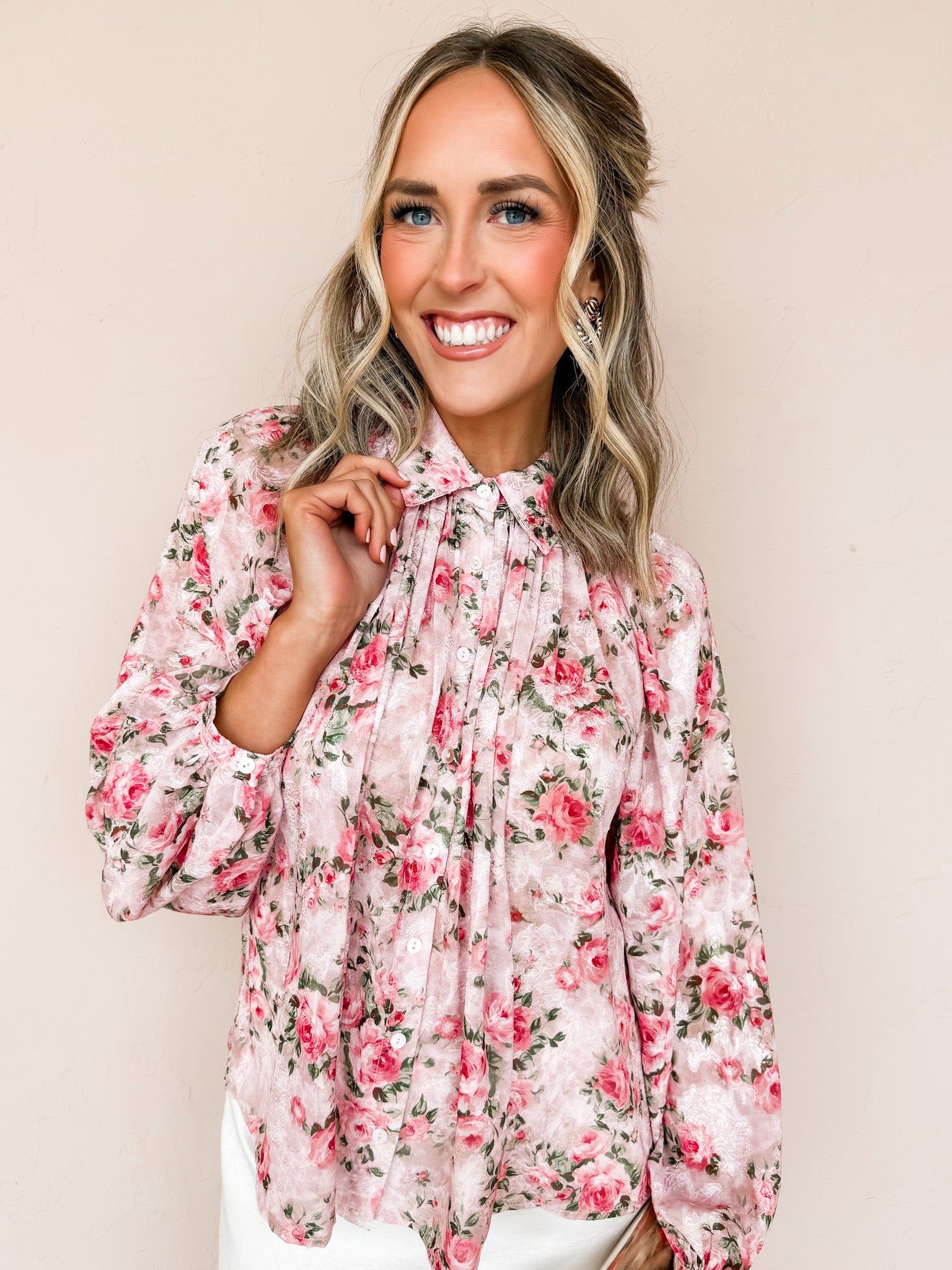 Kaley Floral Button Front Top
