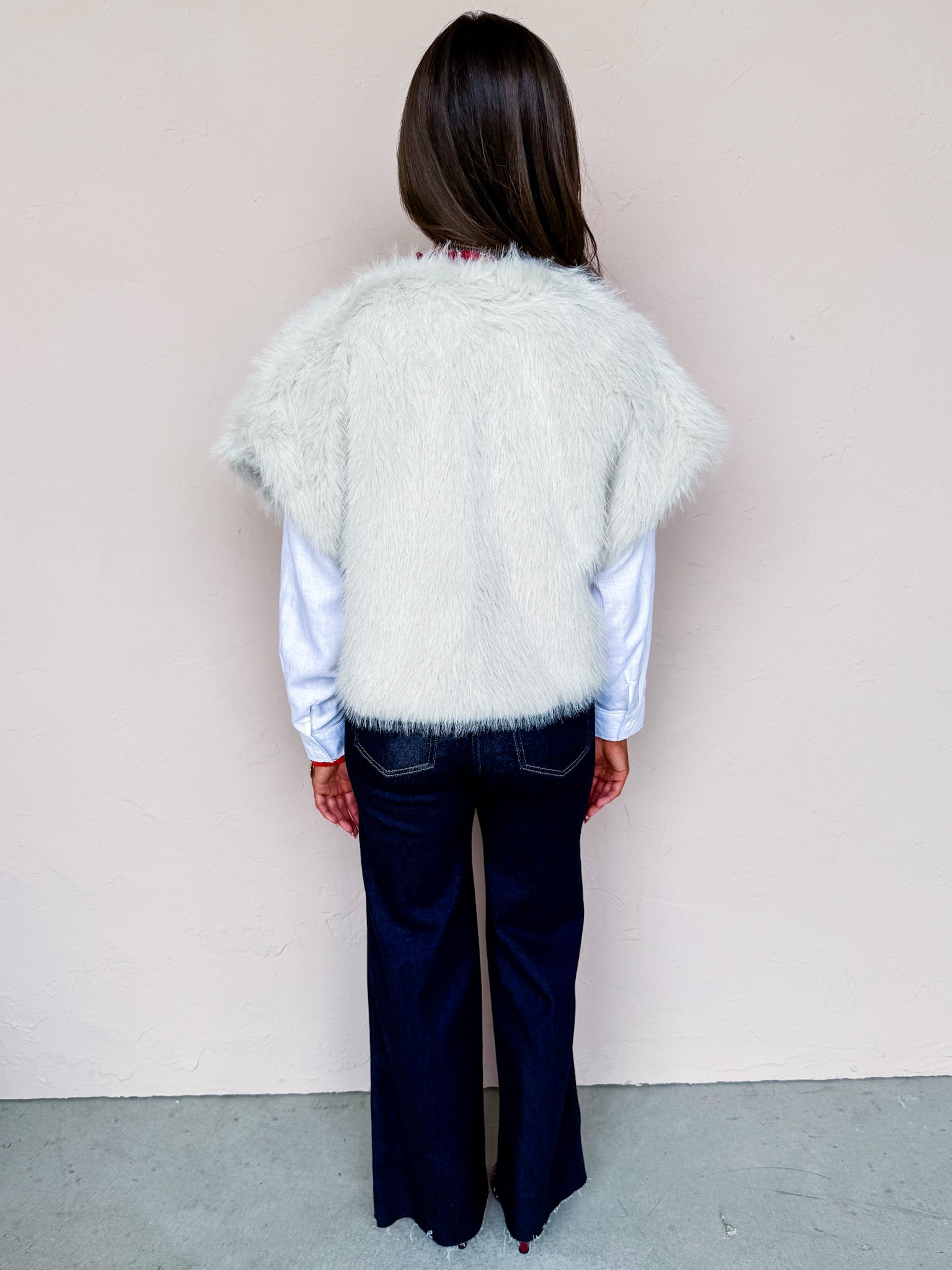 Prudence Faux Fur Vest-Off White