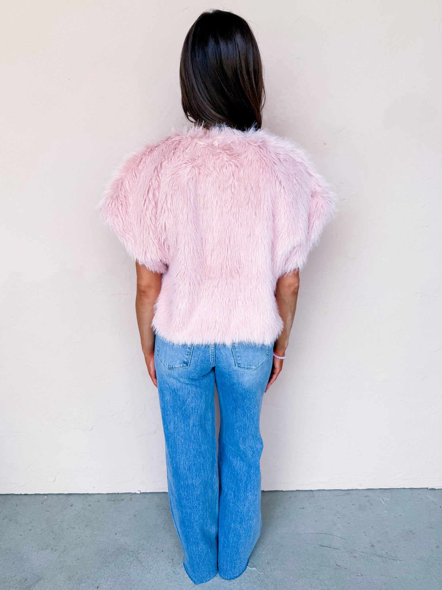 Prudence Faux Fur Vest-Pink