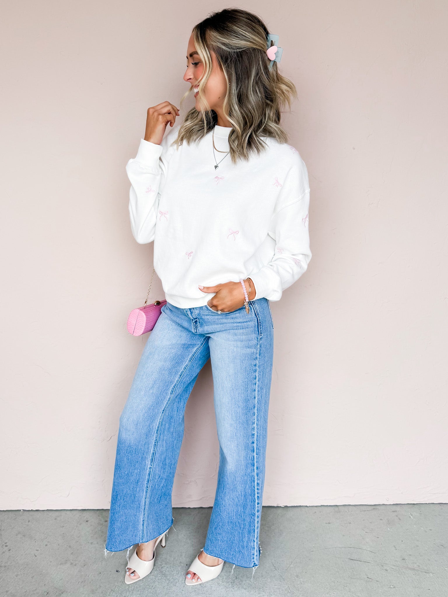 Nelly Crew Neck Sweater-Ivory