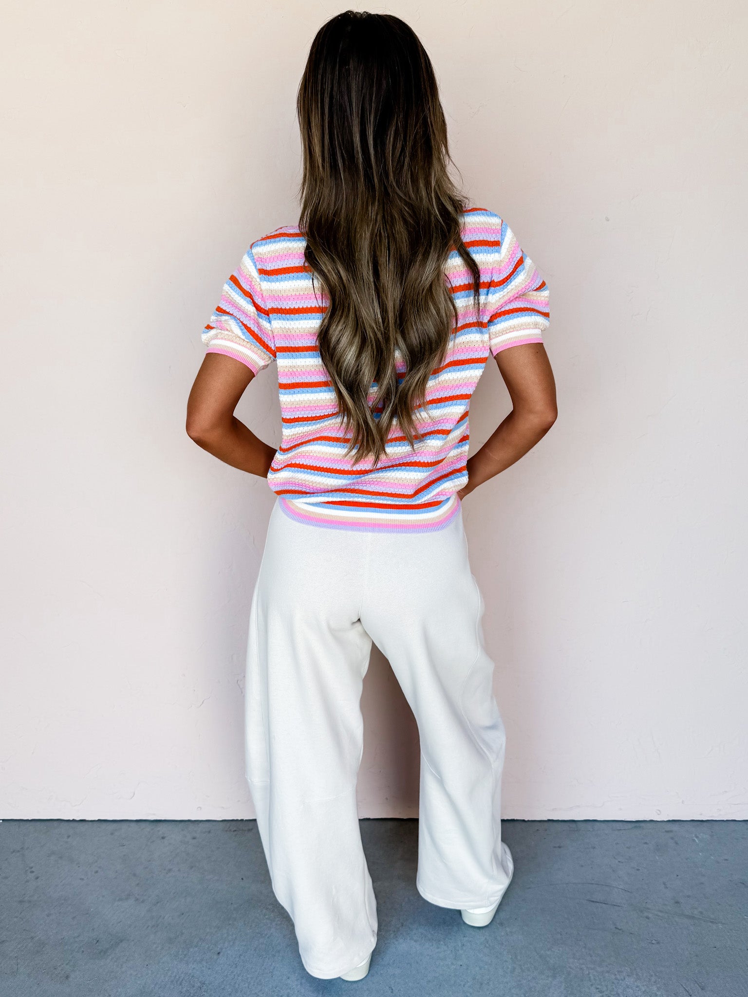 Hudson Striped Short Sleeve Sweater