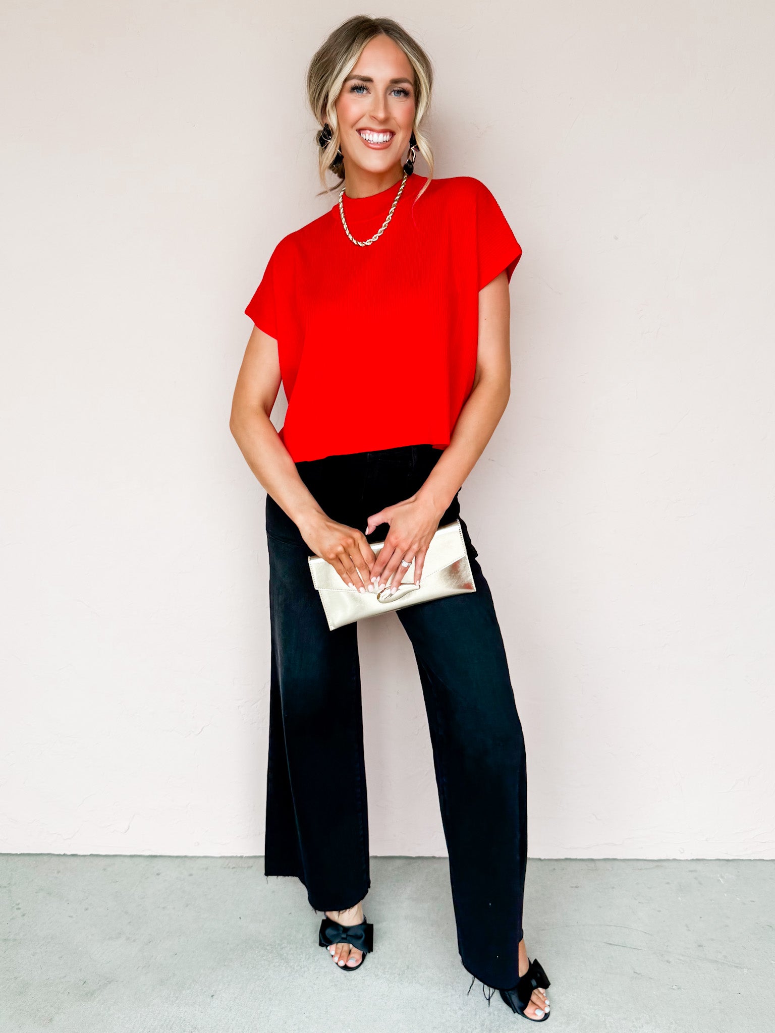 Rue Mock Neck Sweater-Ruby