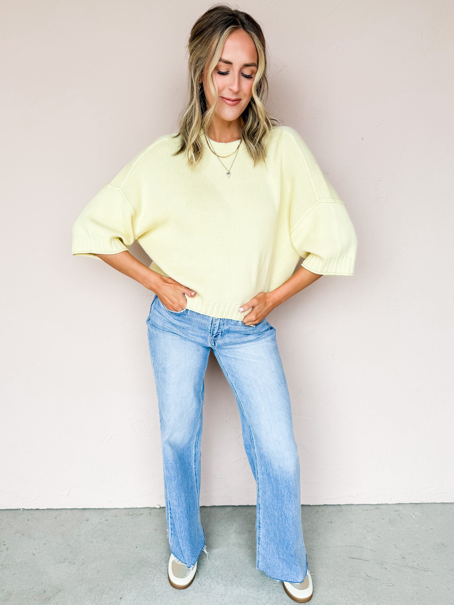 Story Drop Shoulder Sweater-Butter Yellow