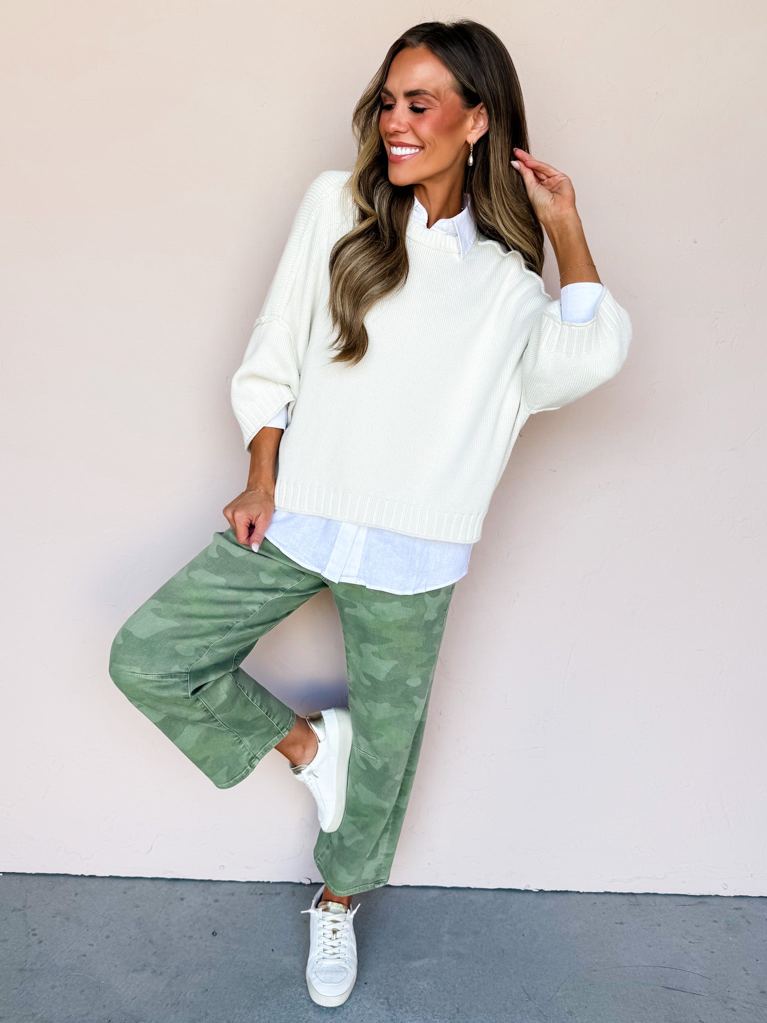 Story Drop Shoulder Sweater-Ivory