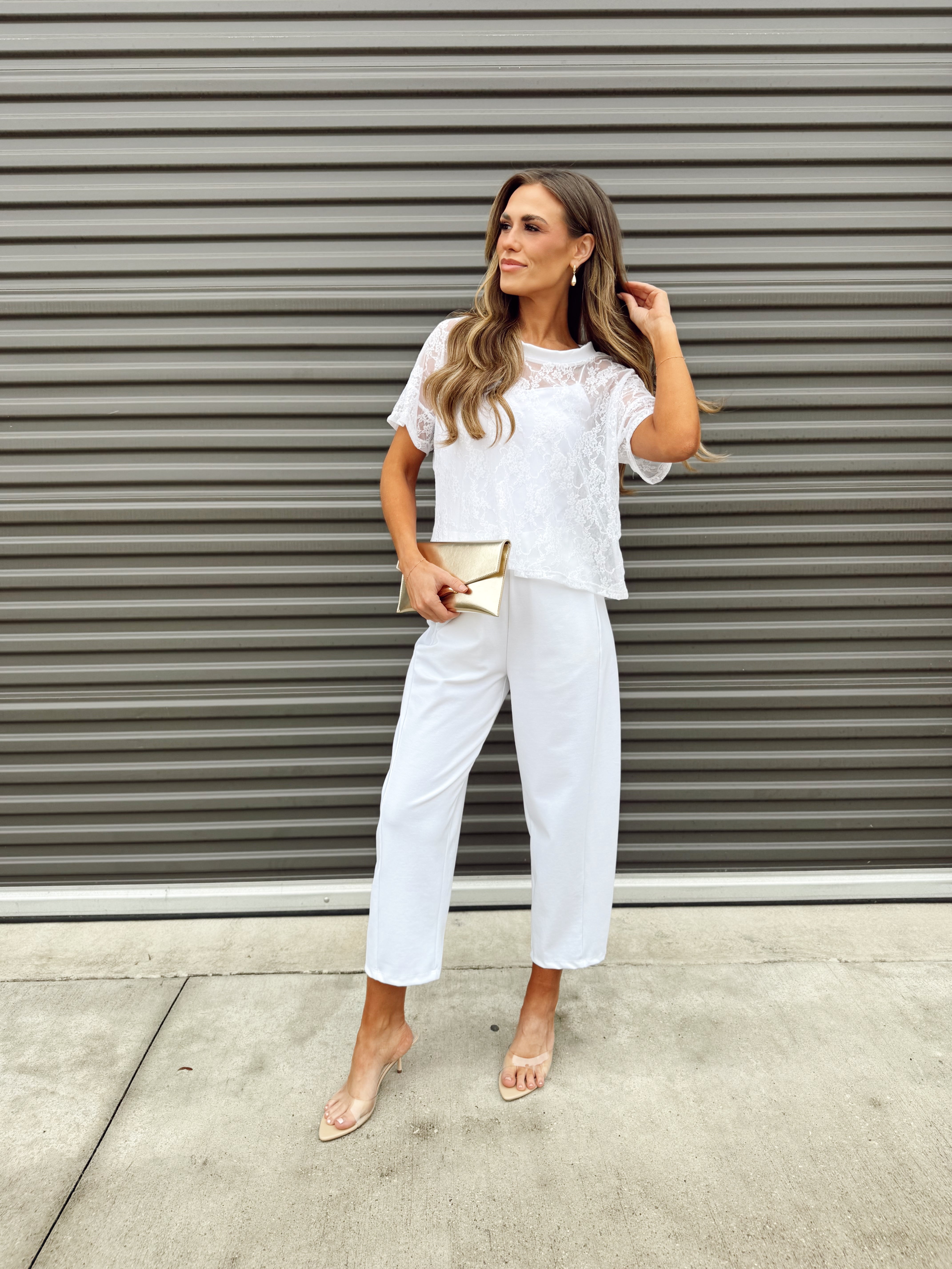 The Tana White Ponte Barrel Pant – Made in USA Stretch Barrel Pant