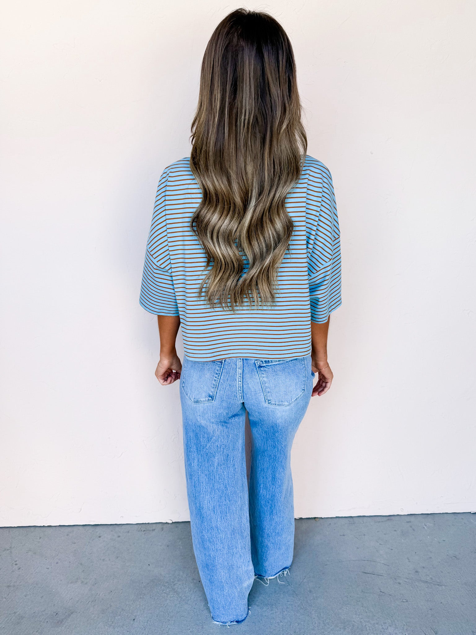 Deana Striped Top-Blue