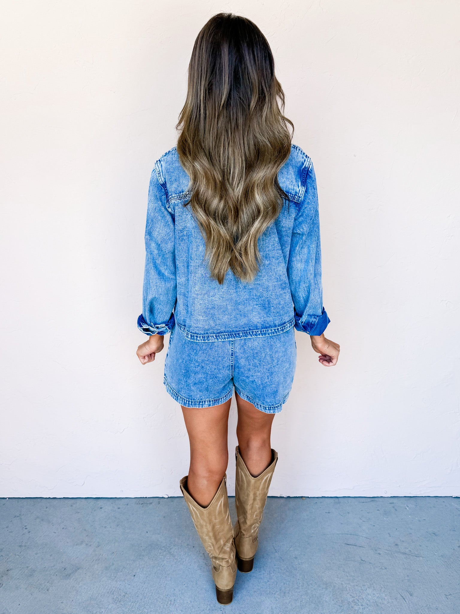 Julie Long Sleeve Denim Top