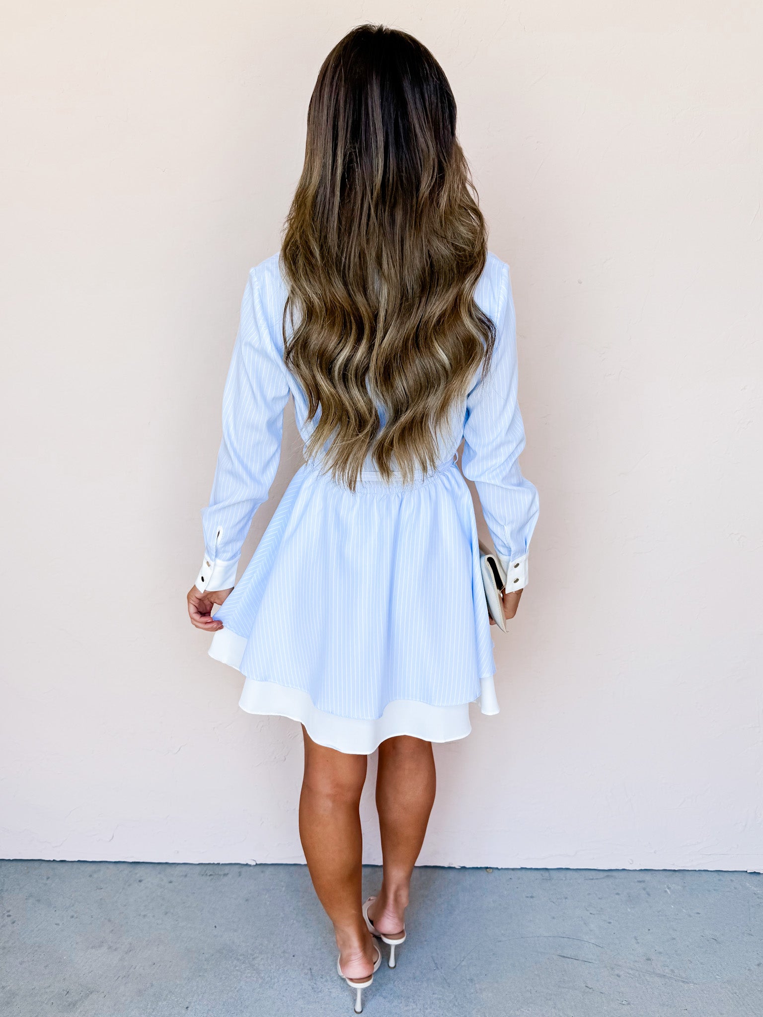 Laila Striped Long Sleeve Mini Dress