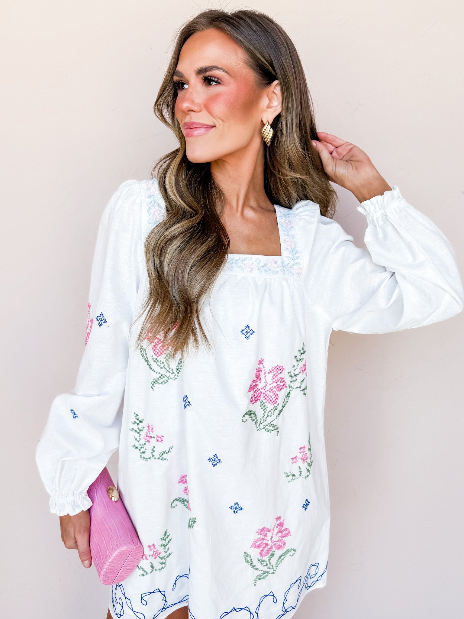 Madelyn Embroidered Mini Dress