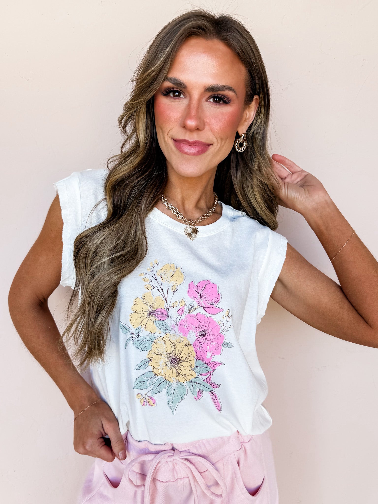 Sweet Meadow Sleeveless Graphic Tee