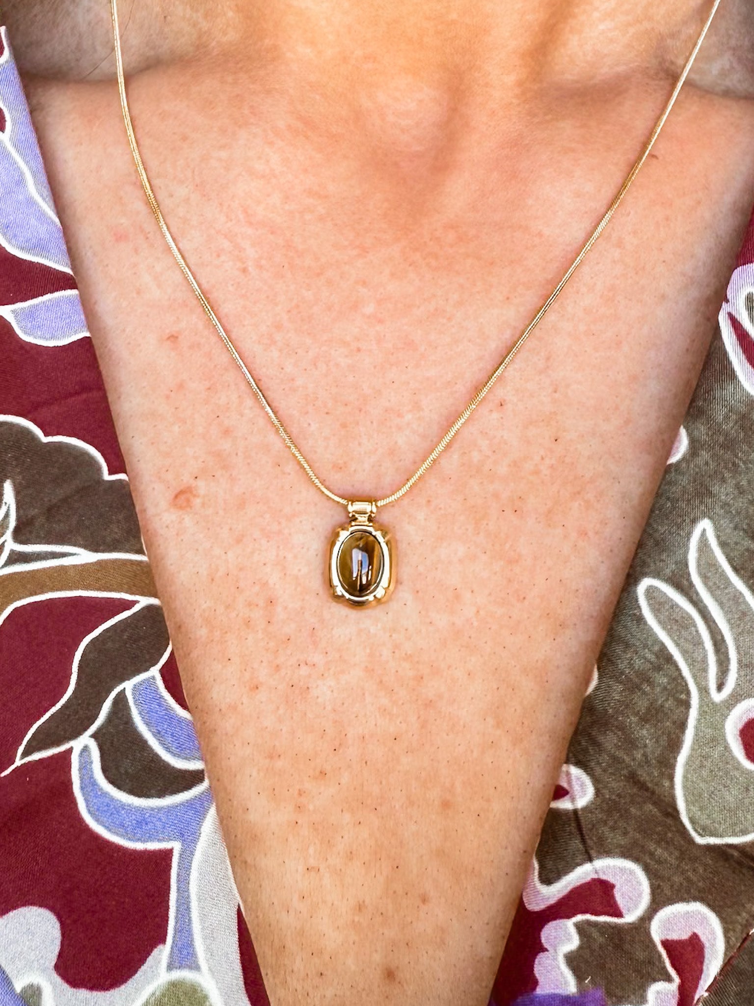 Dax Natural Stone Necklace-Brown