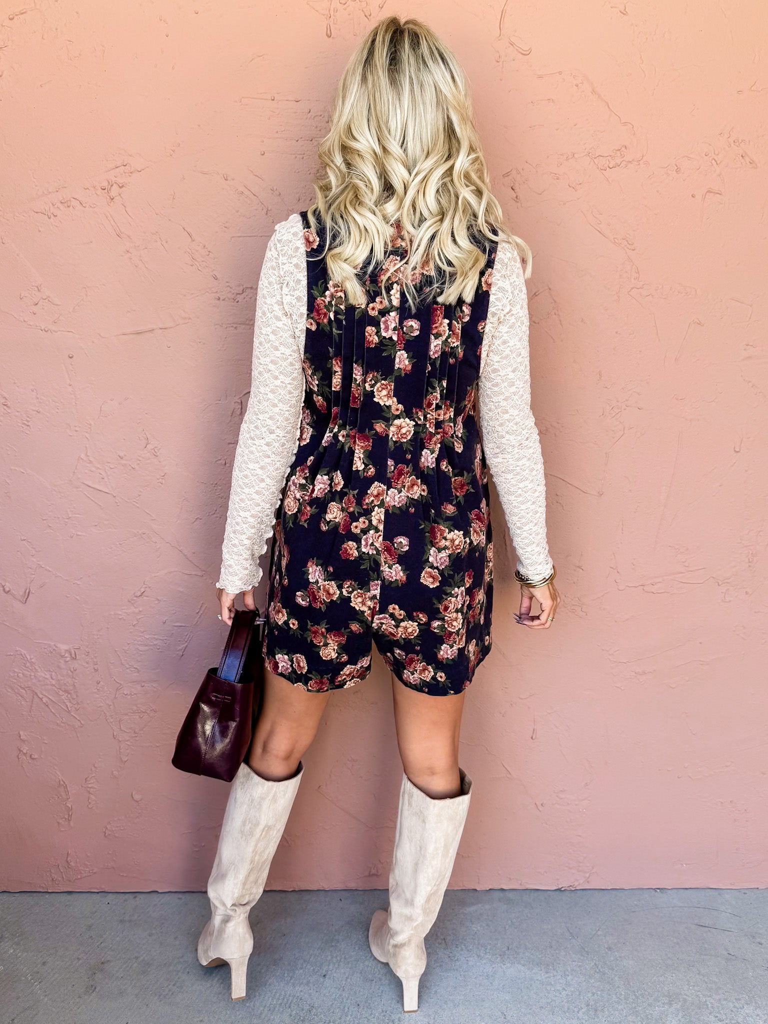 Impress Me Floral Pintuck Sleeveless Romper