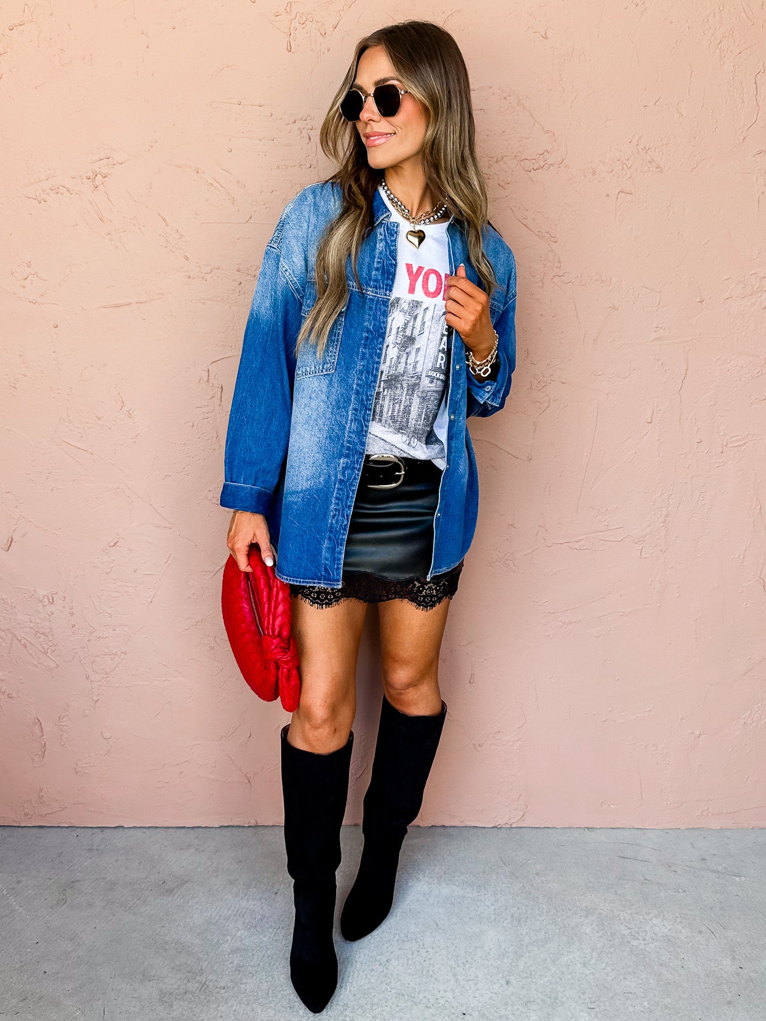 Jacksonville Oversized Denim Shirt Jacket-Dark Blue