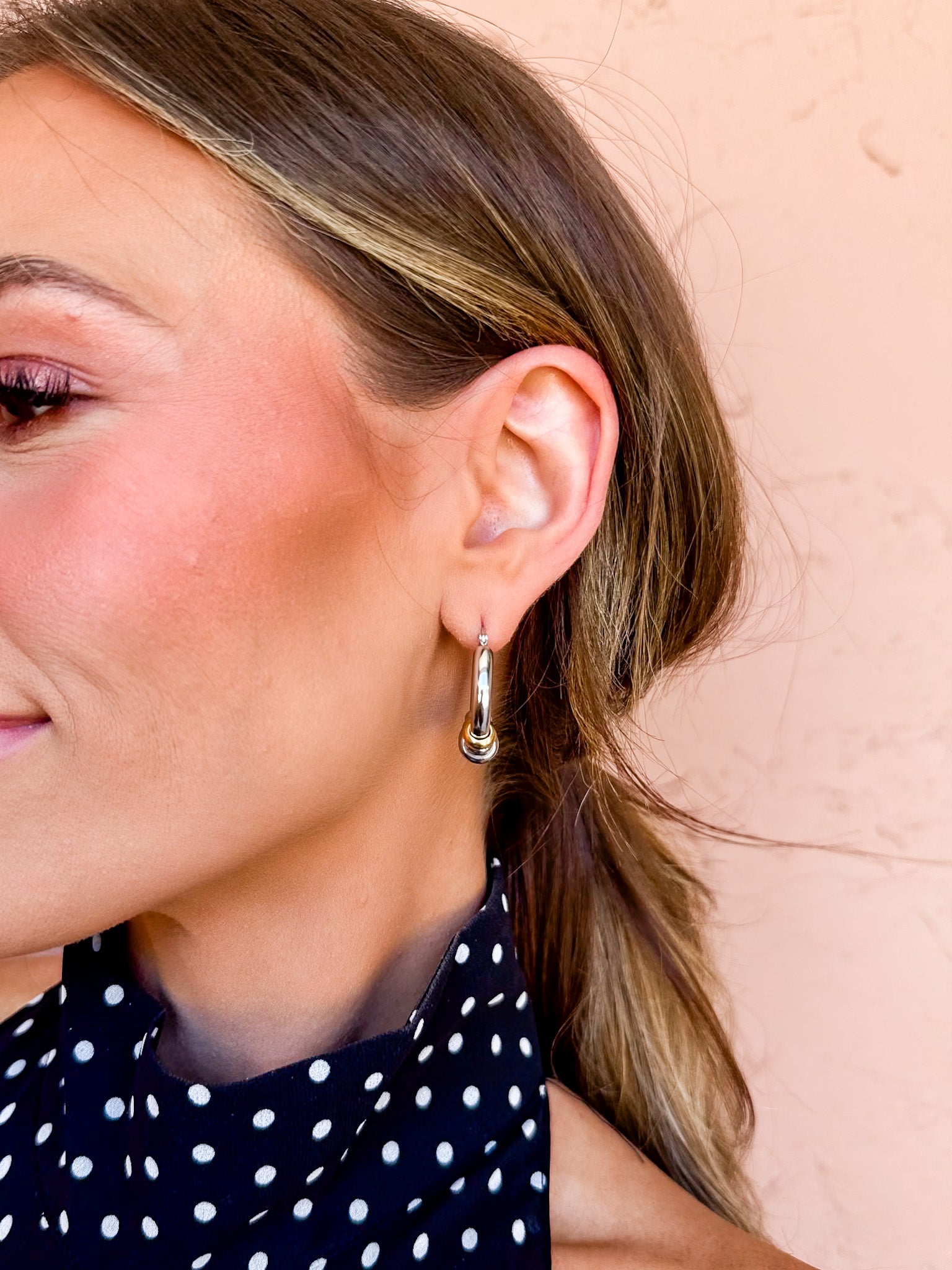 Novine Two Tone Hoop Earring