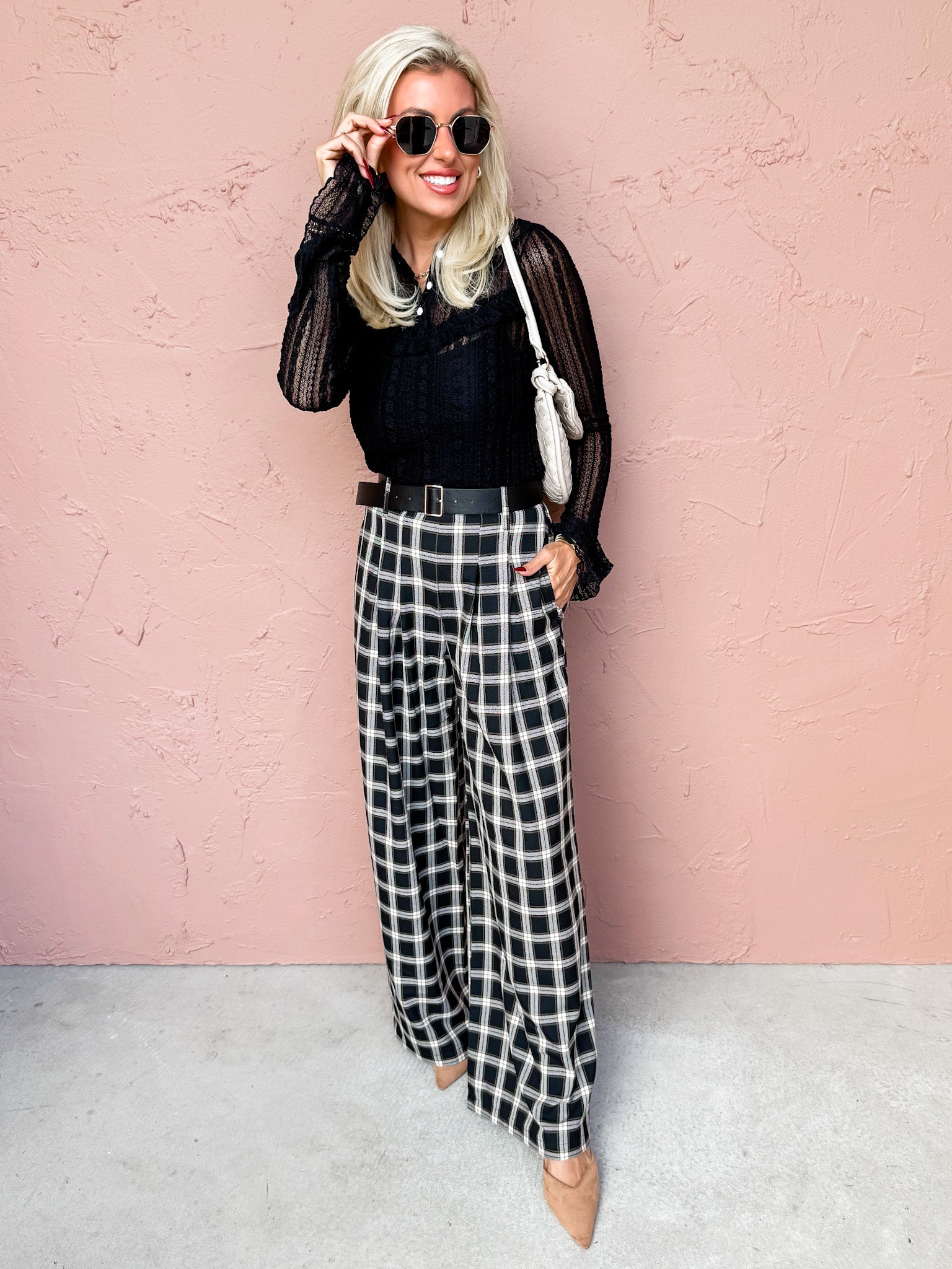 Onyx Night Lace Henley Top