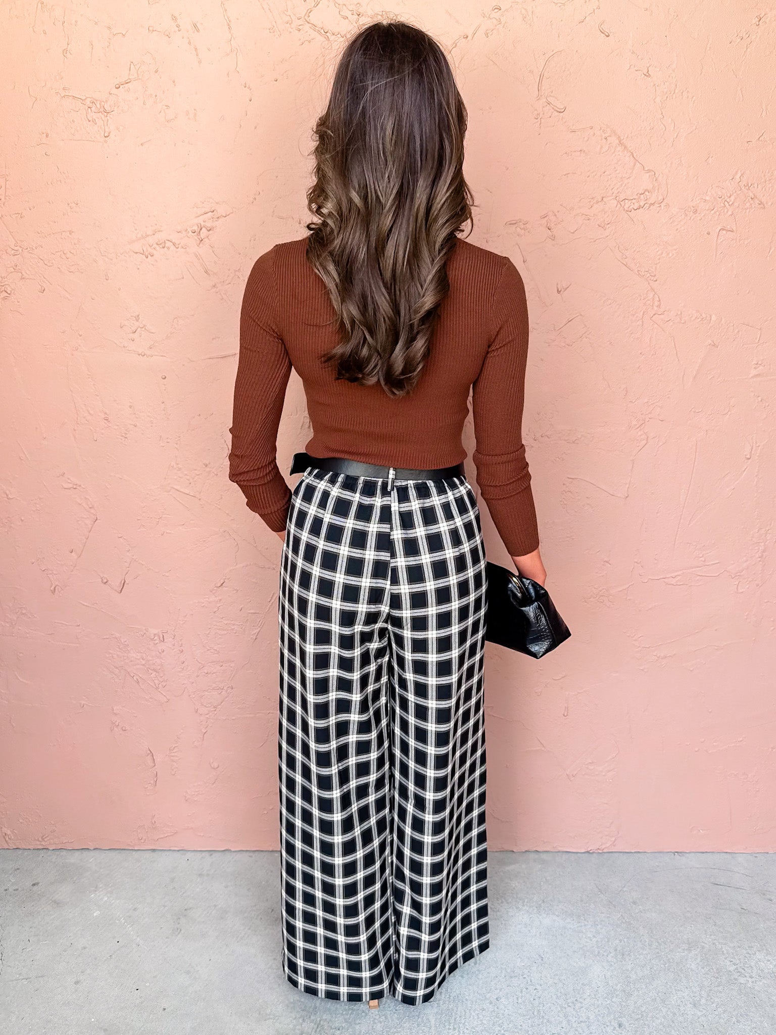 Peaceful Feelings Ribbed Top-Coffee