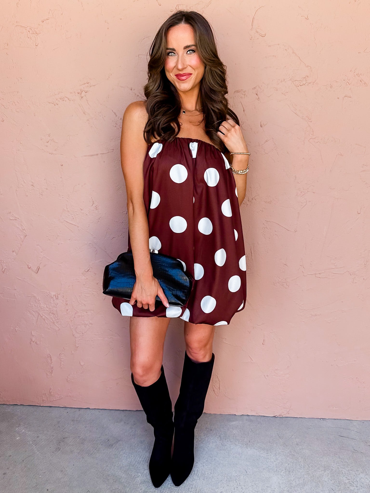 Perfect Spot Strapless Polka Dot Mini Dress