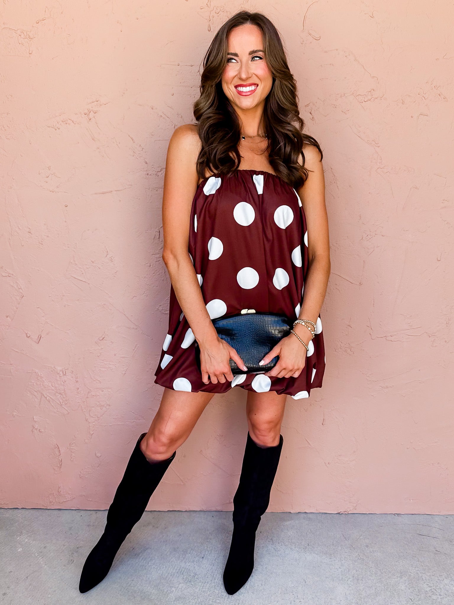Perfect Spot Strapless Polka Dot Mini Dress