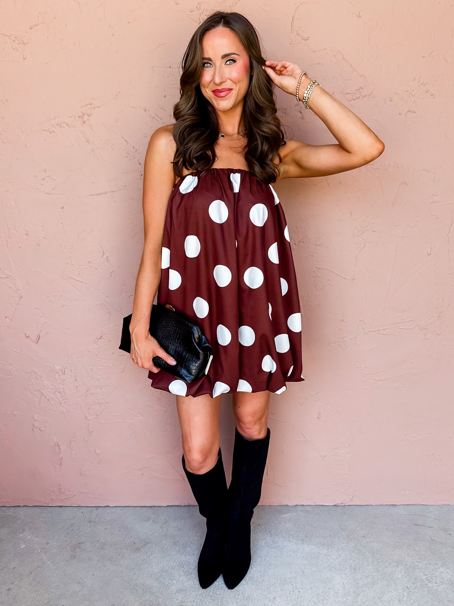 Perfect Spot Strapless Polka Dot Mini Dress