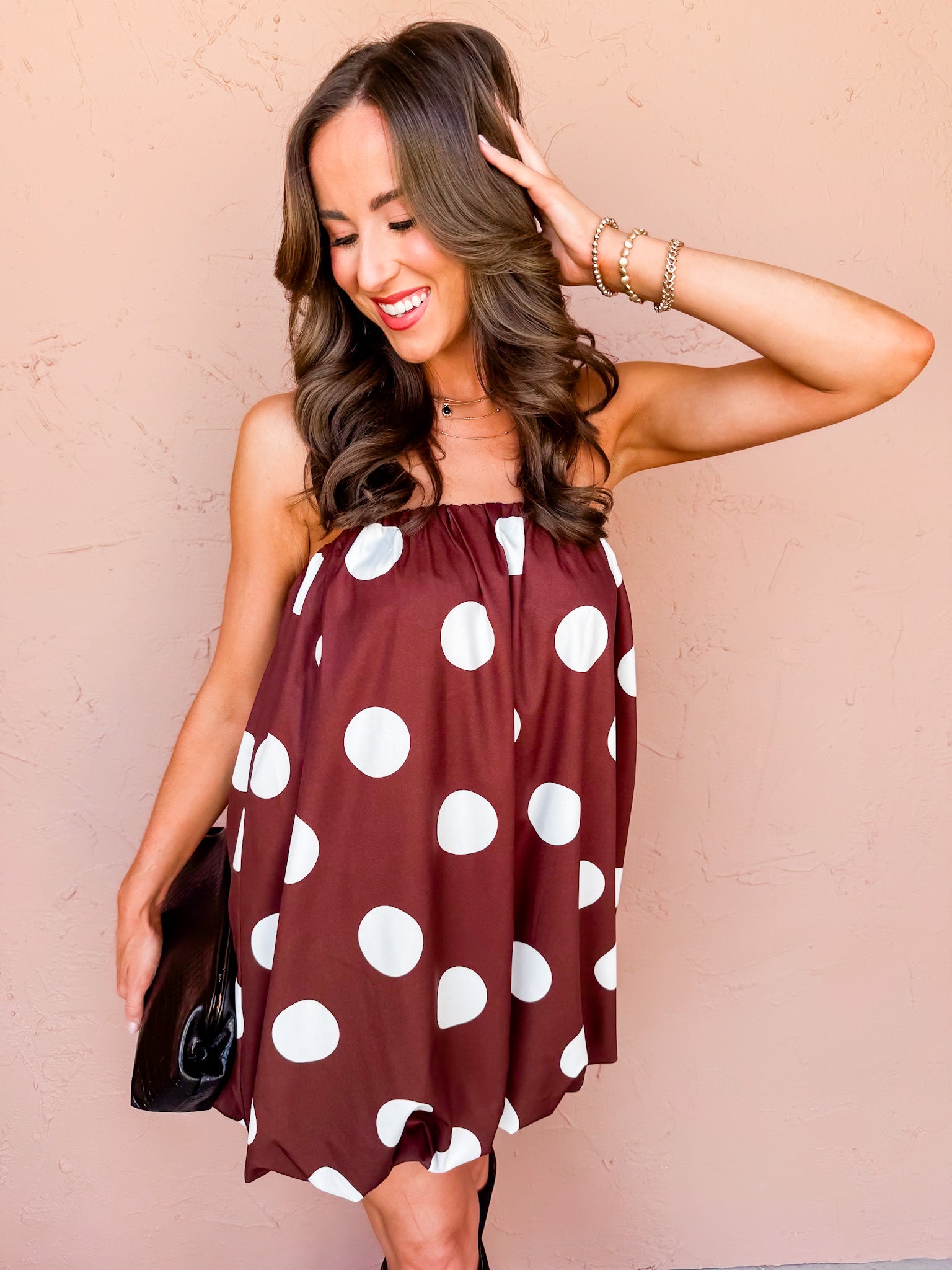 Perfect Spot Strapless Polka Dot Mini Dress
