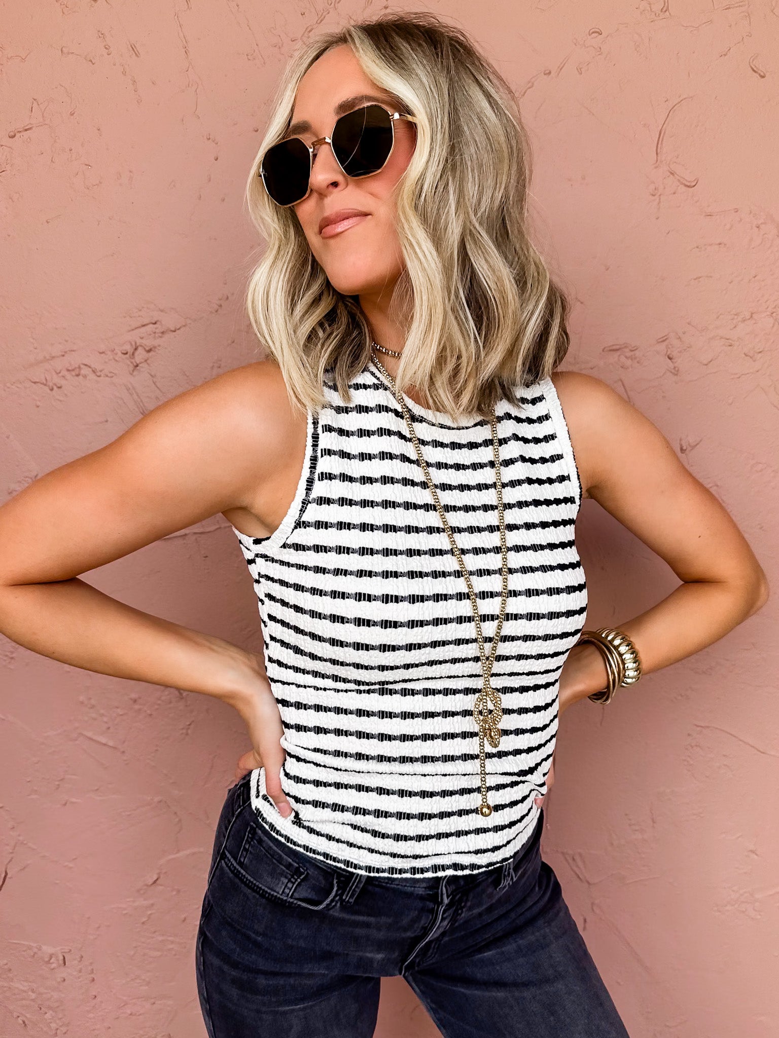 Bonneville Sleeveless Knit Top-Oatmeal