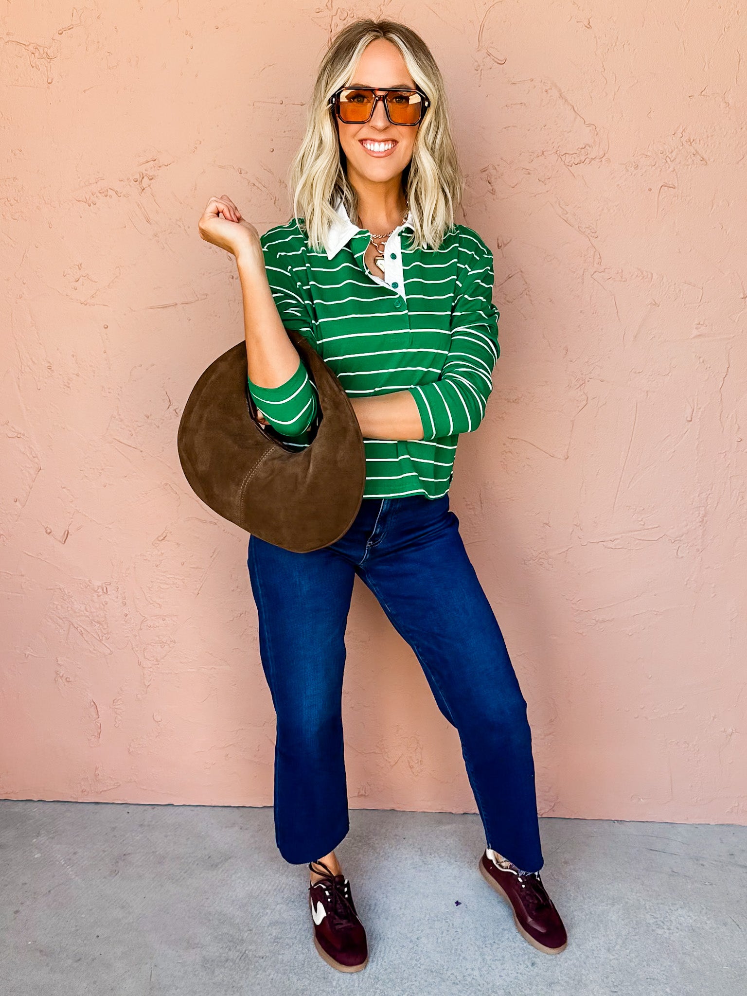 Right Direction Striped Collared Top