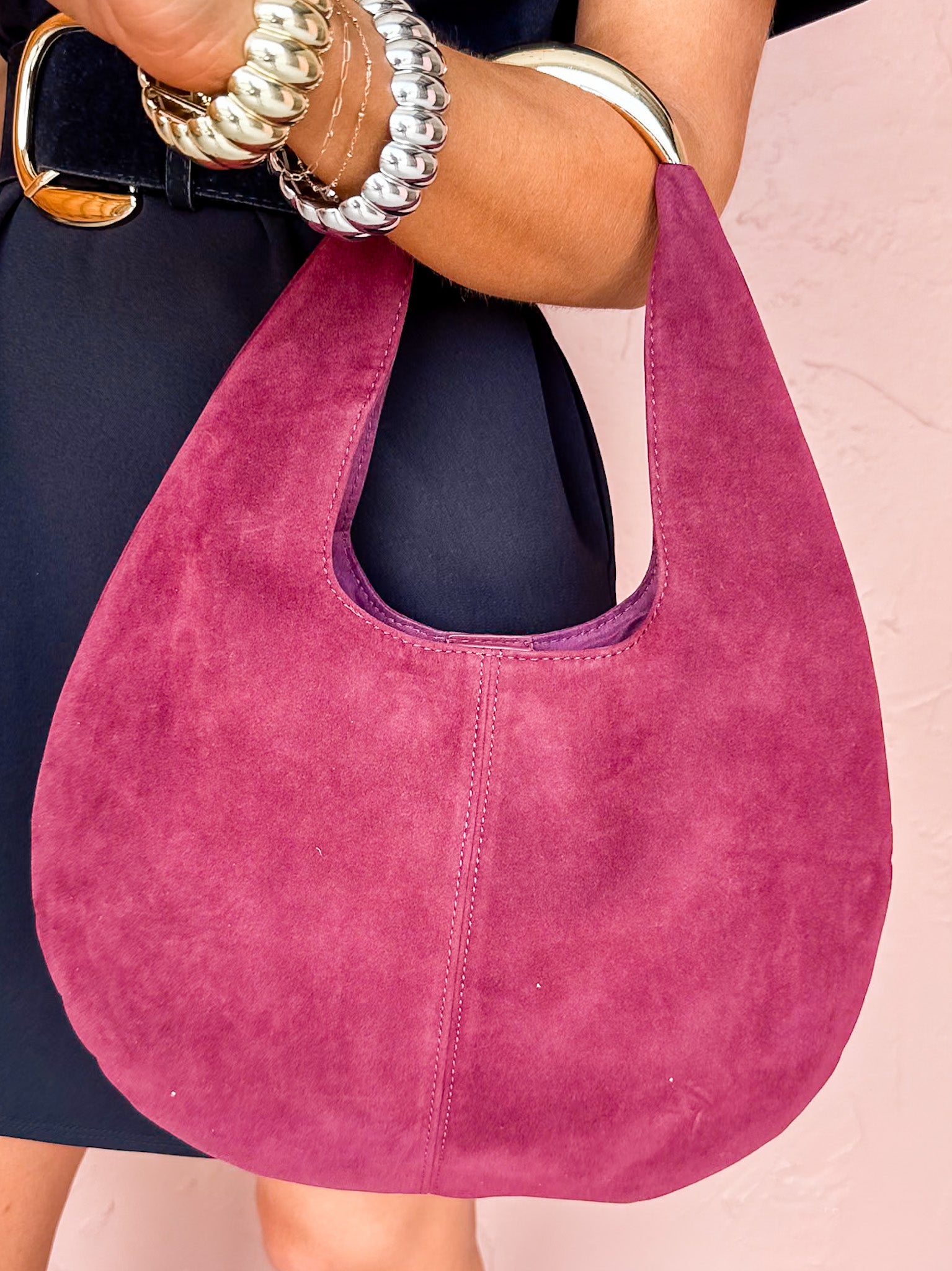 The Juliette Faux Suede Leather Hobo Bag