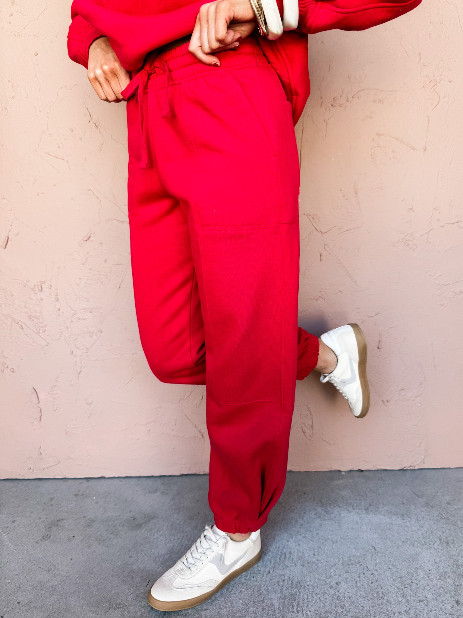 Comfort Level Jogger Sweatpants-Red