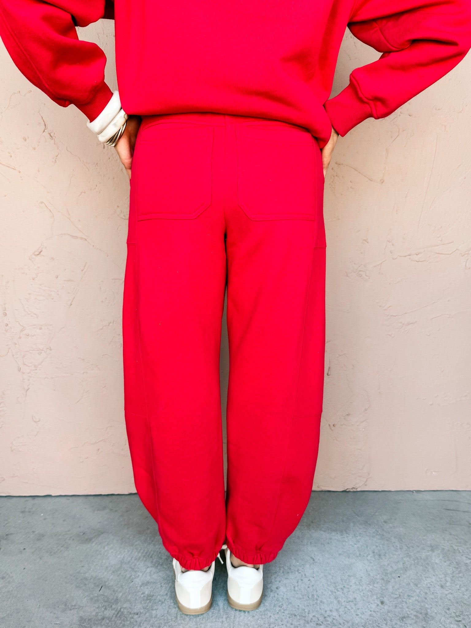 Comfort Level Jogger Sweatpants-Red