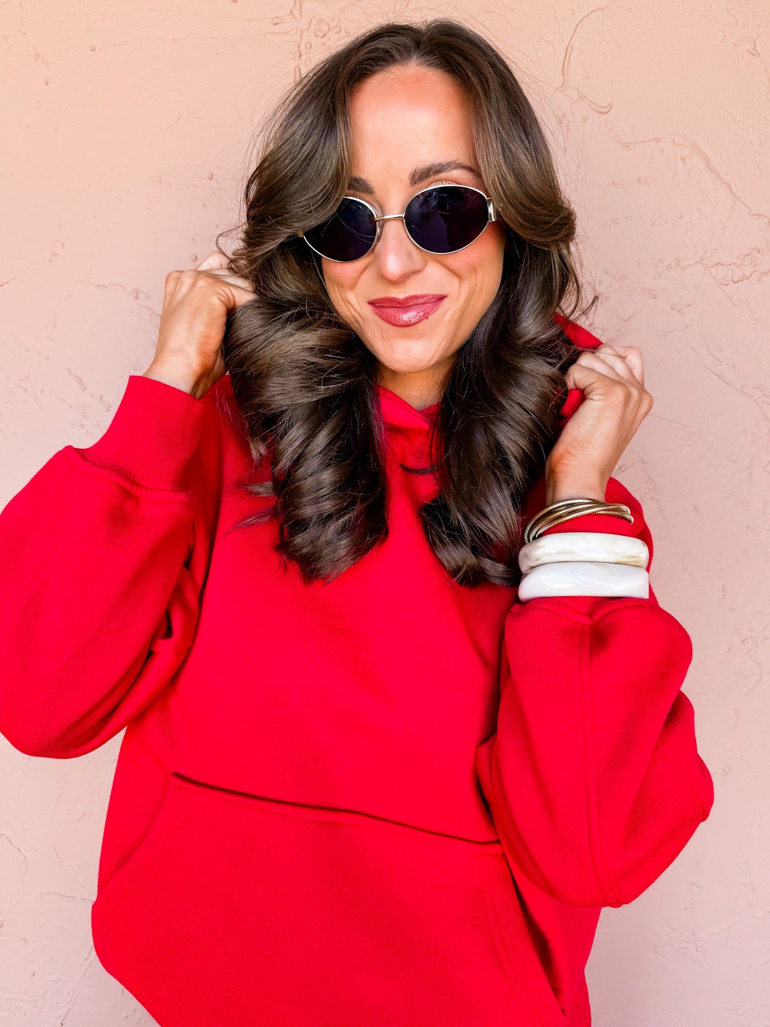 Comfort Level Oversized Hoodie-Red