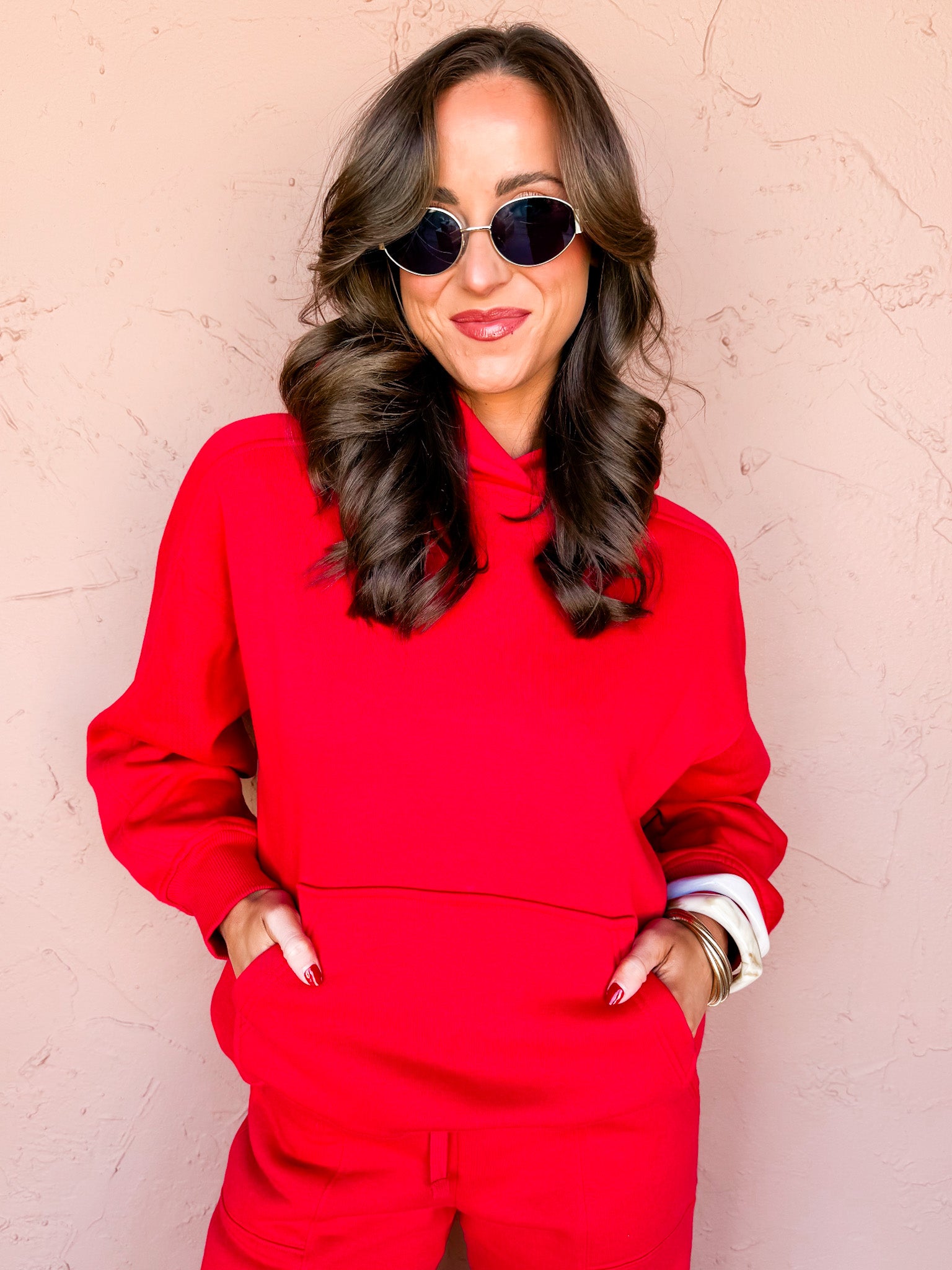 Comfort Level Oversized Hoodie-Red