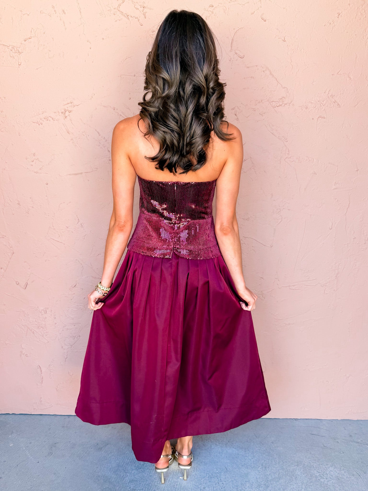 Luxe List Sequin And Velvet Dress