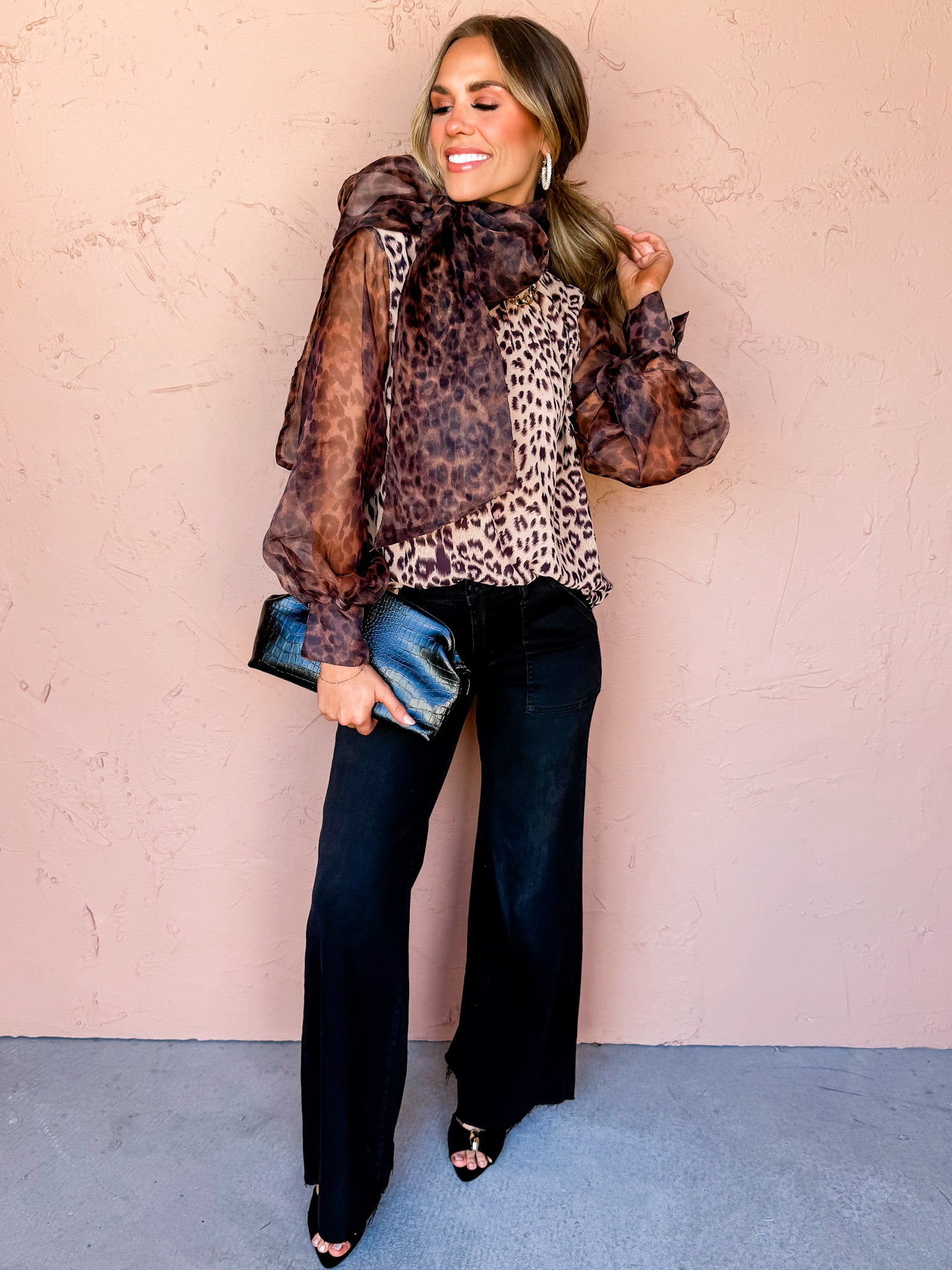 Maeve Animal Print Bow Tie Top