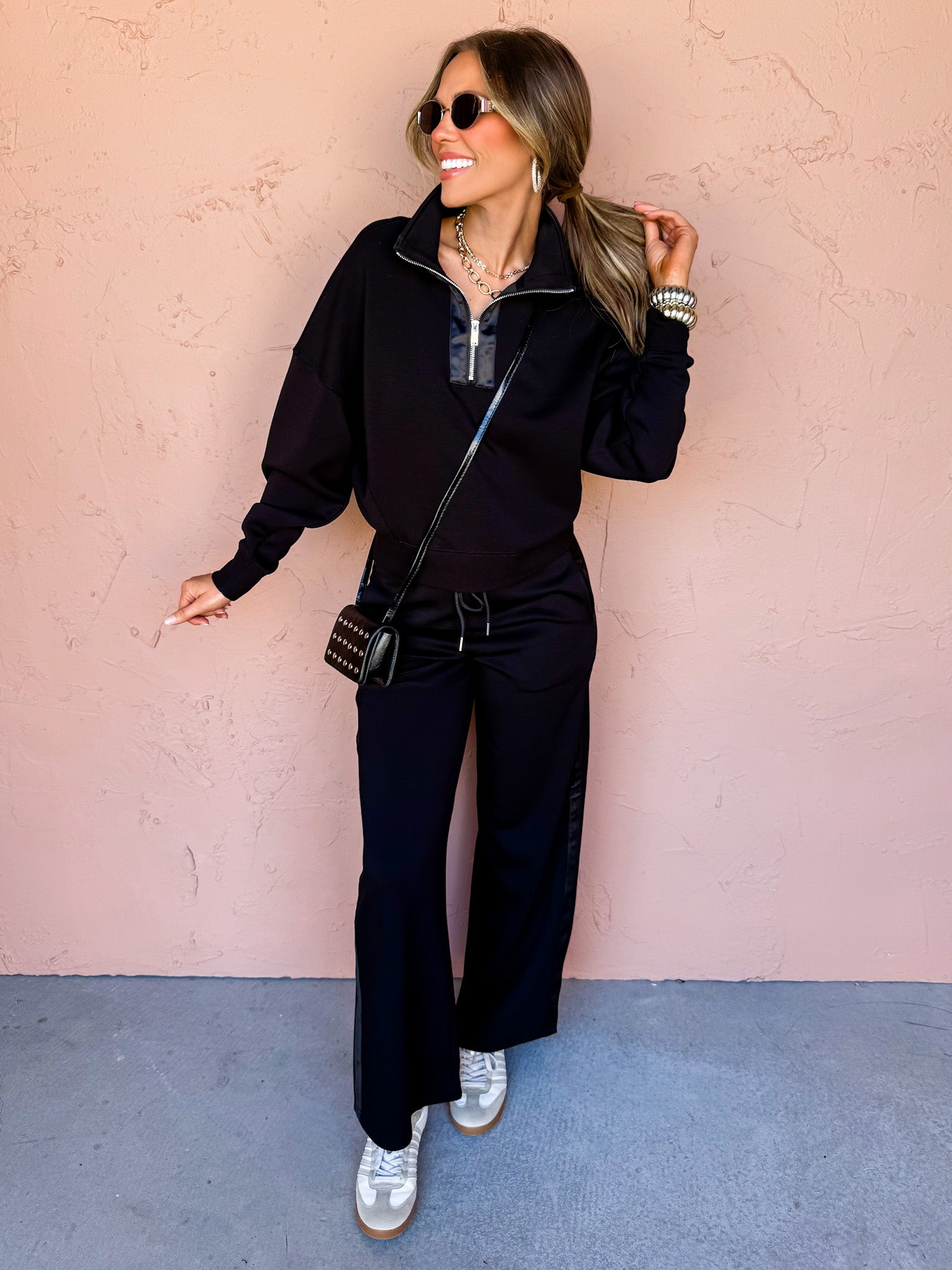 Mailyn Soft Knit Drawstring Pant-Black