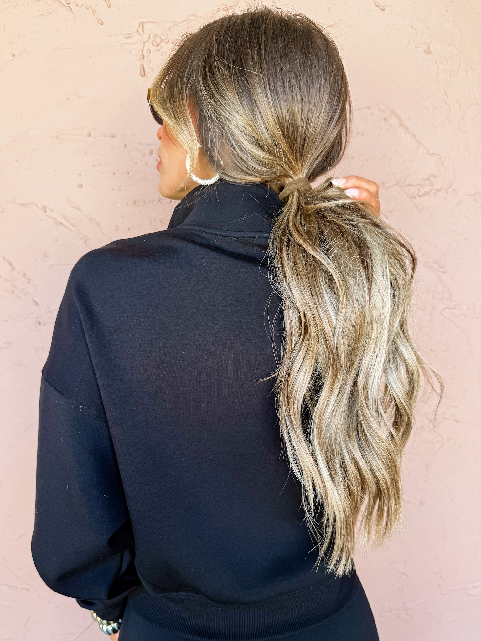 Mailyn Half Zip Top-Black