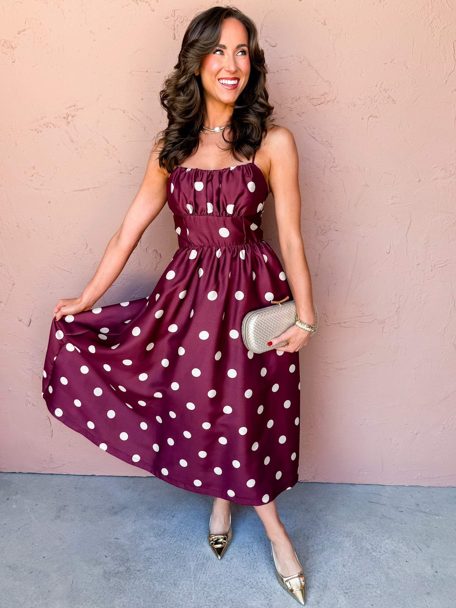 Opal Polka Dot Midi Dress