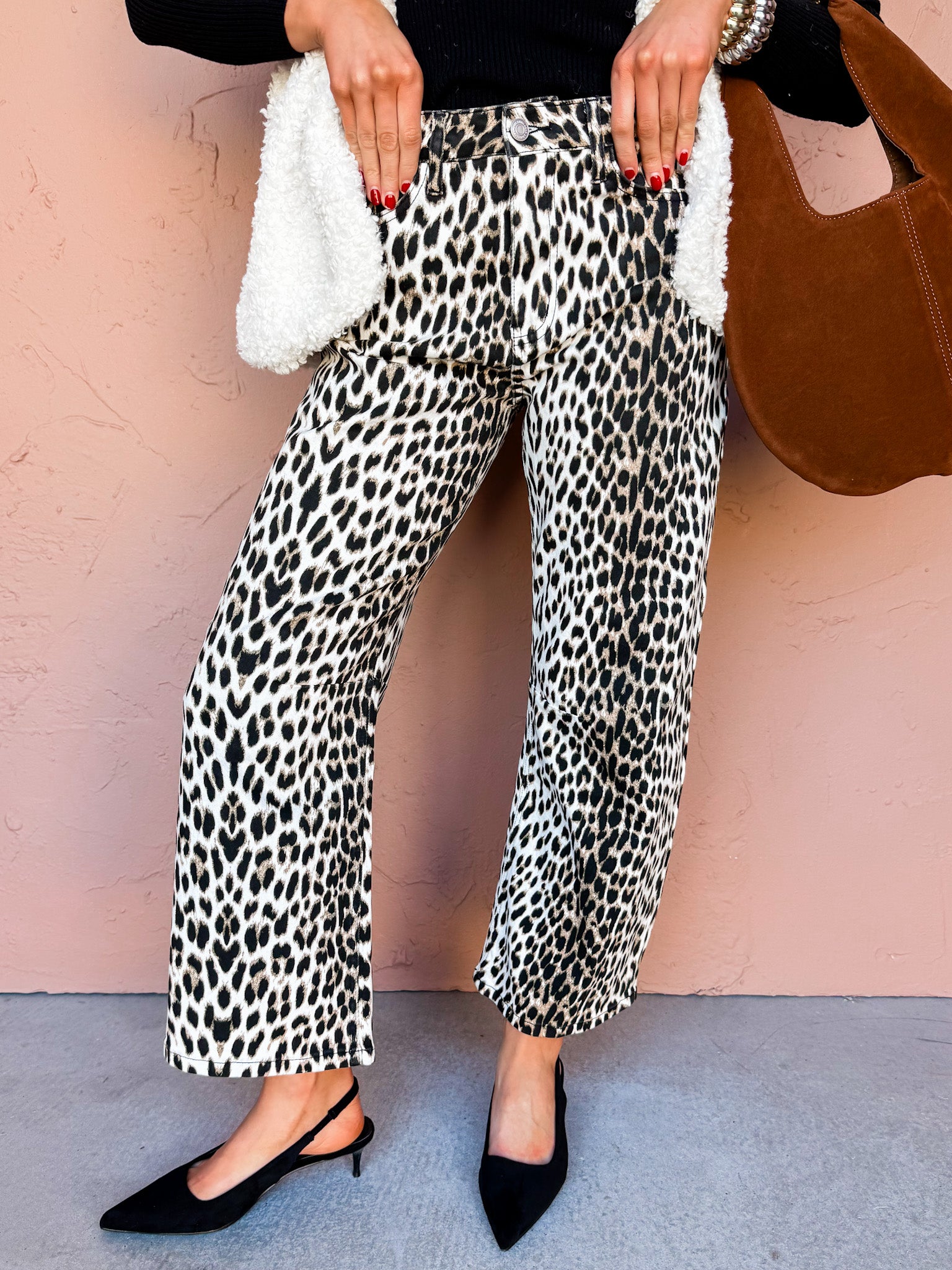 Rory Leopard Barrel Leg Jean