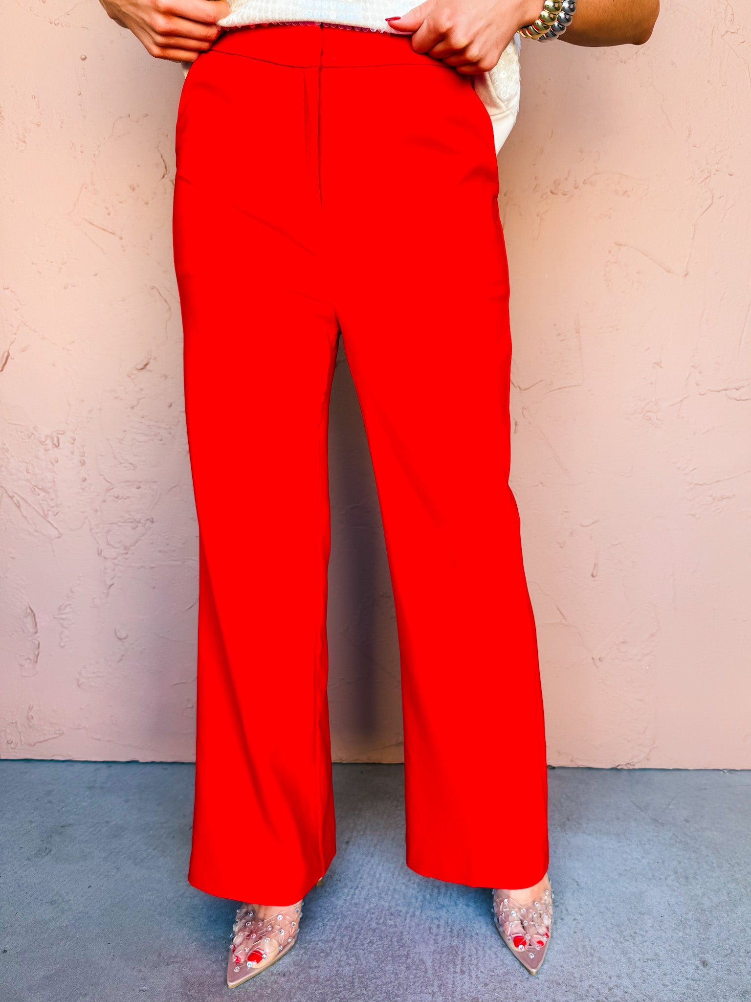 Taking Chances Pants-Red
