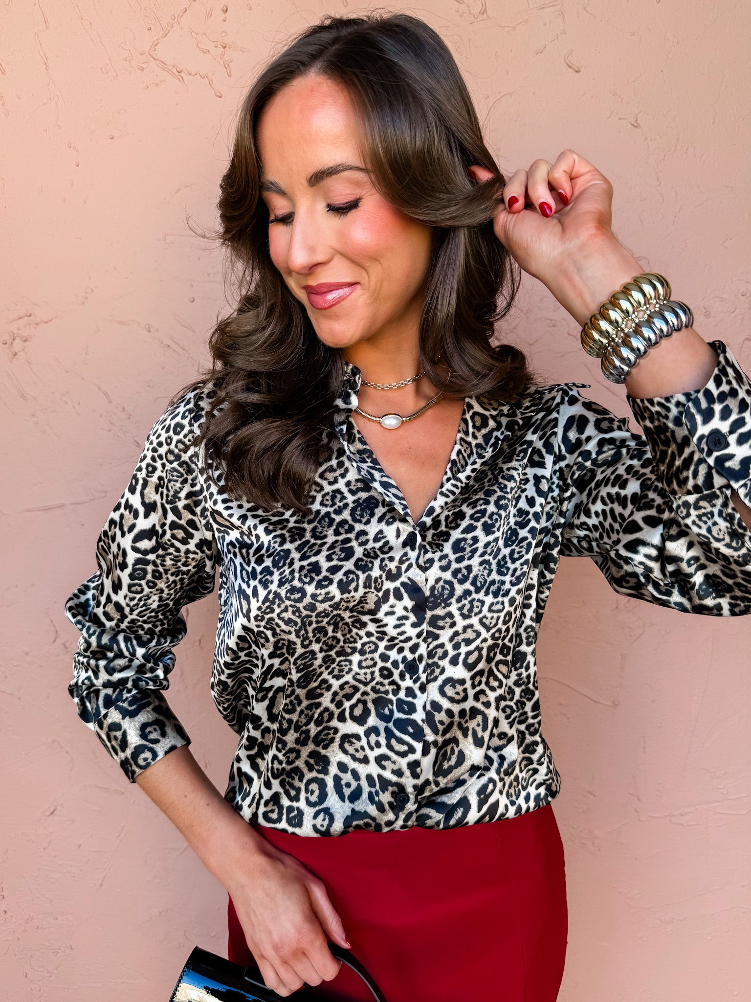 Wild Whisper Satin Leopard Top