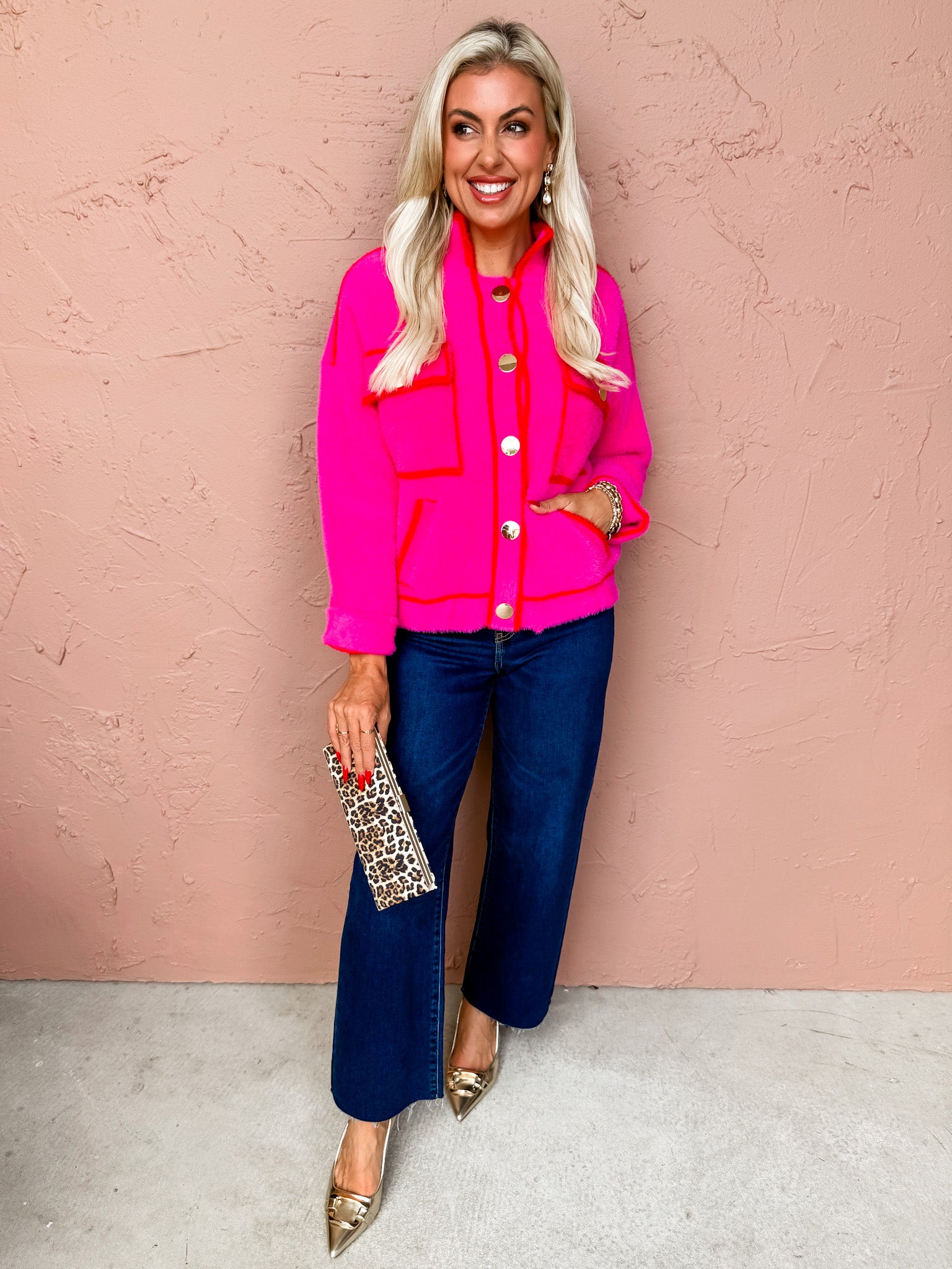 Menley Eyelash Contrast Jacket