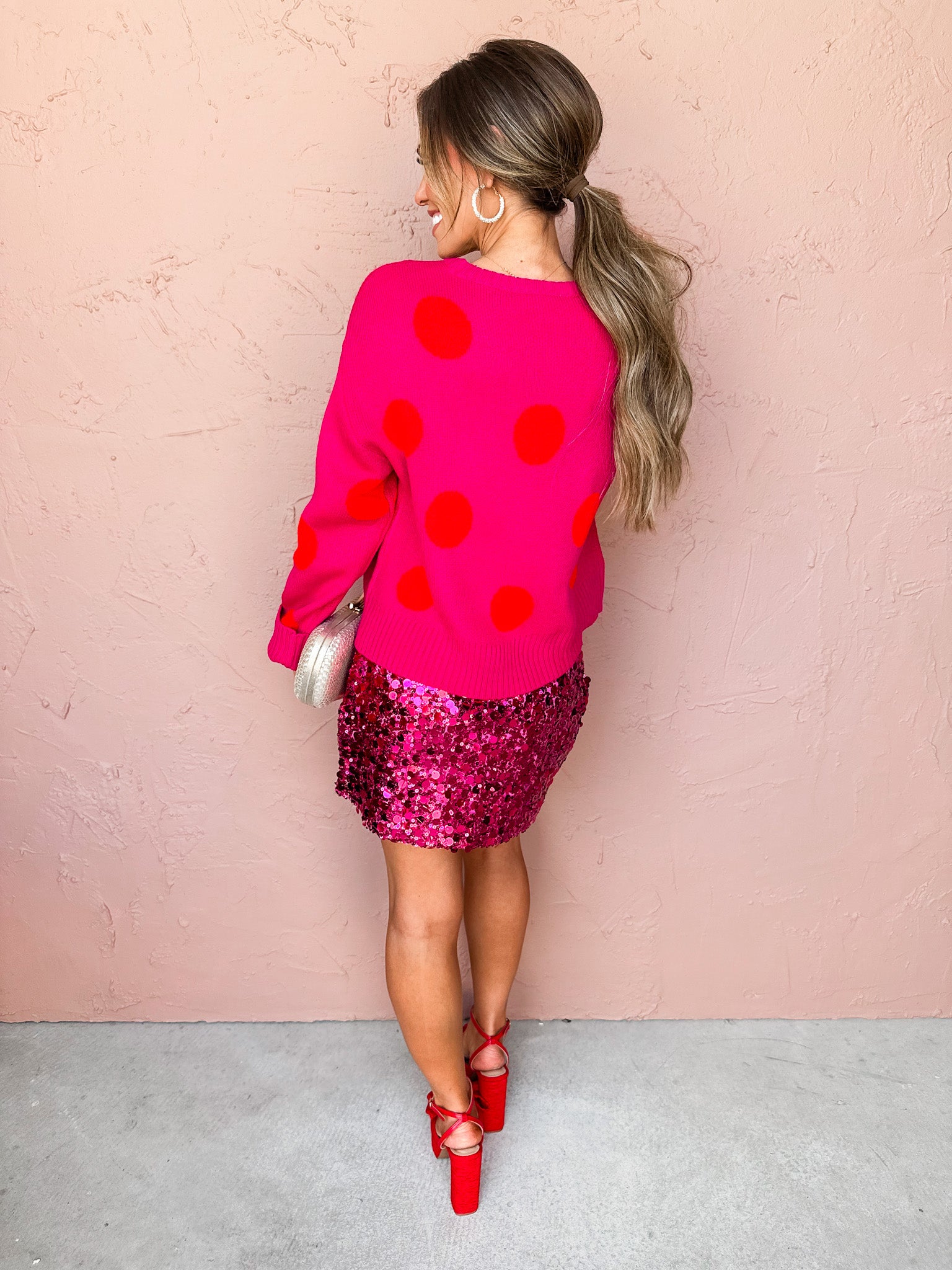 Playful Cozy Polka Dot Sweater