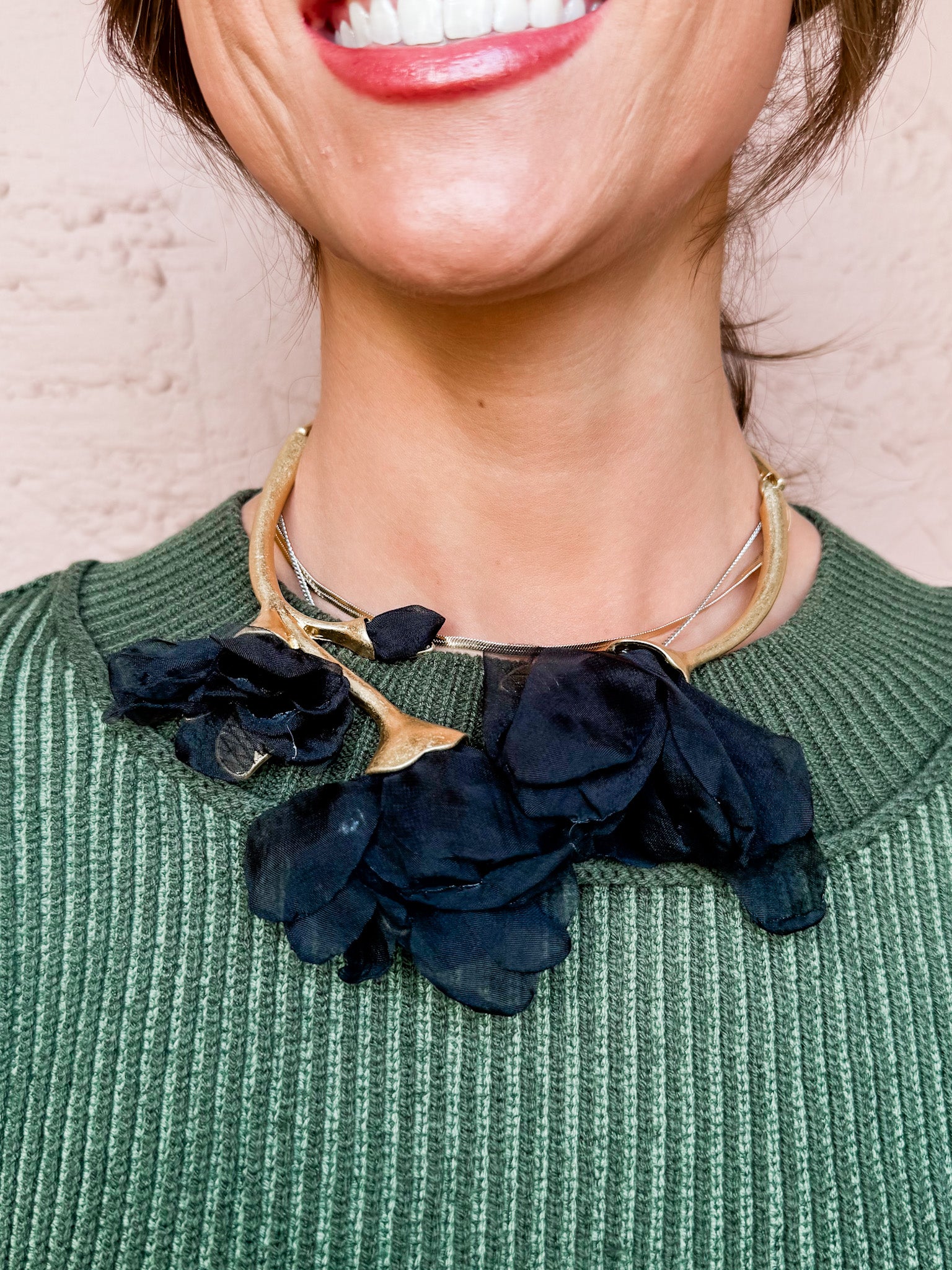 Amira Fabric Flower Necklace